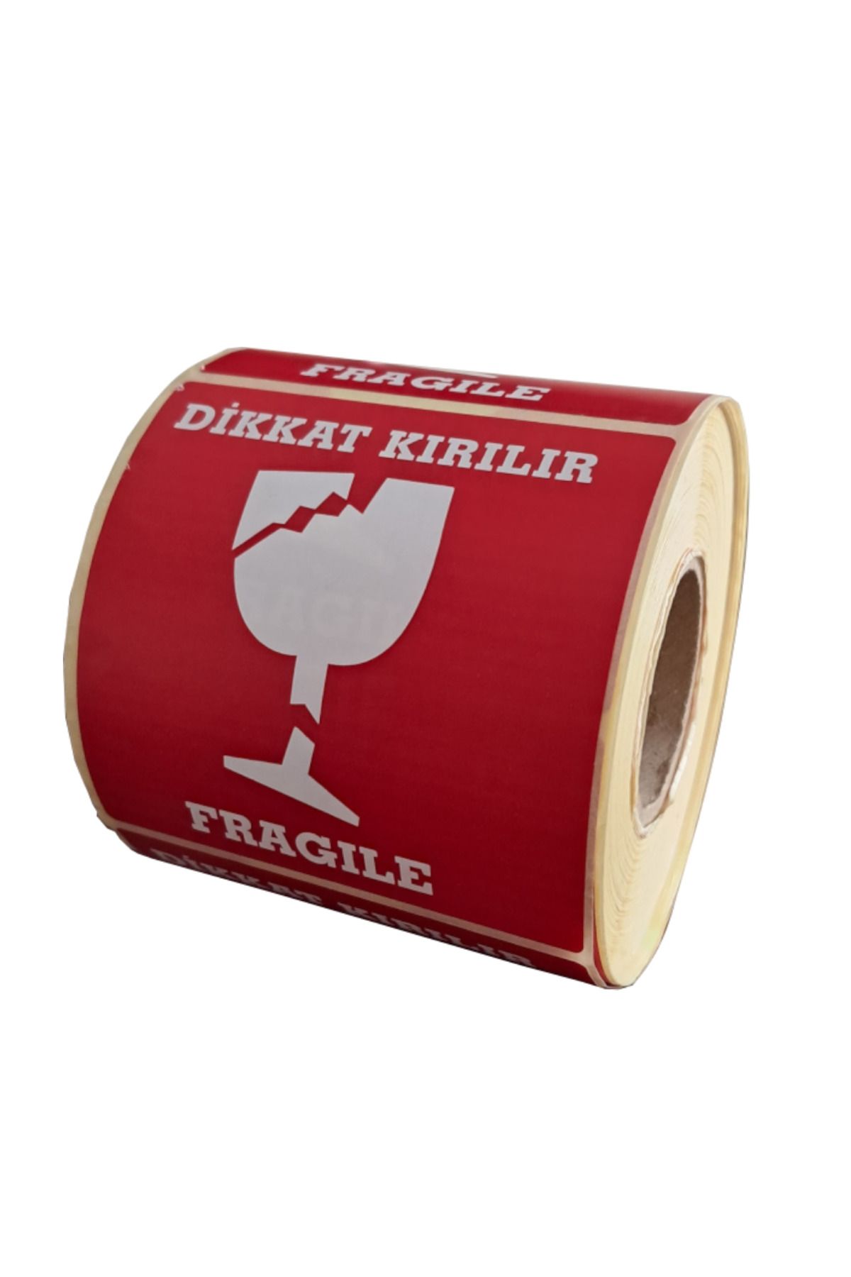 Yamani Display DİKKAT KIRILABİLİR YAPIŞKANLI ETİKET 8X8 CM EBAT 1 RULO 500 ADET