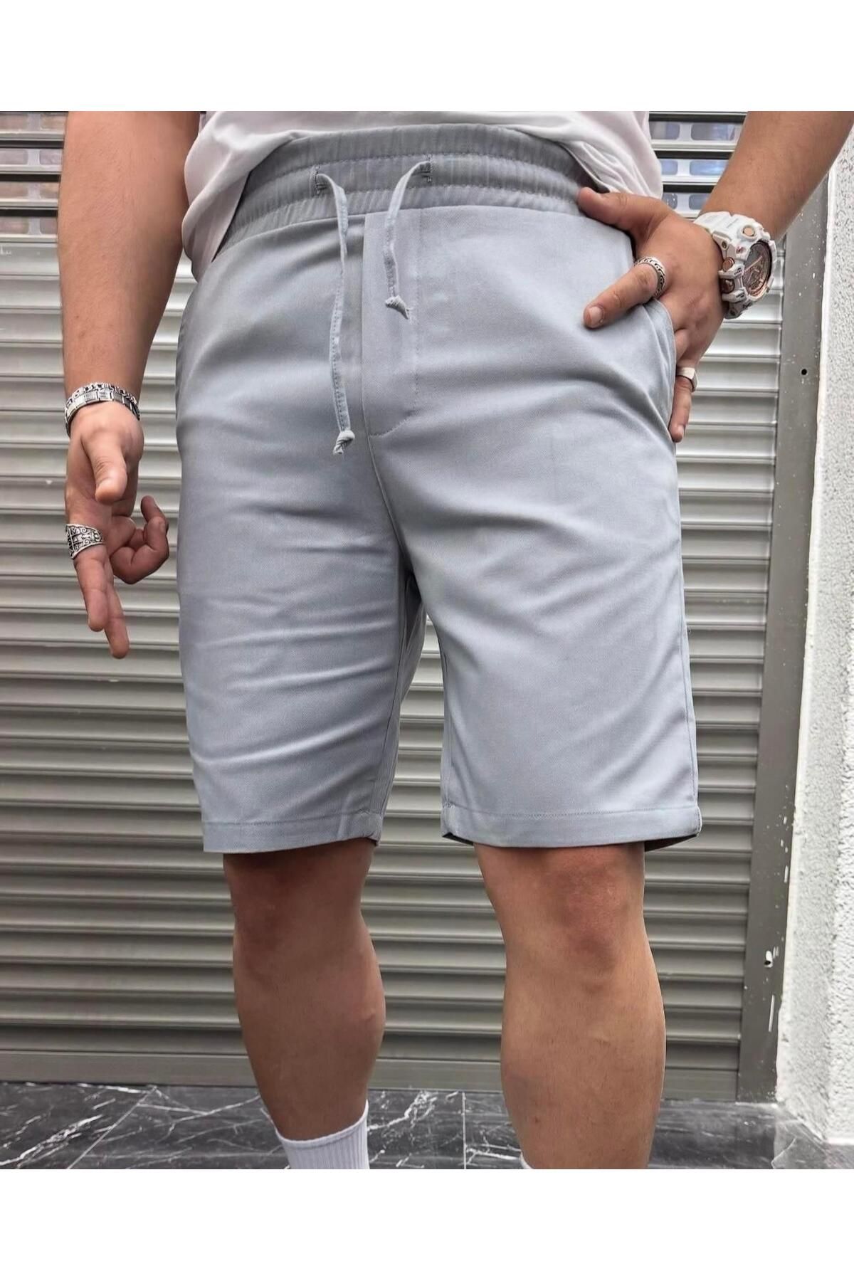 MODA GRİ GABARDİN ŞORT