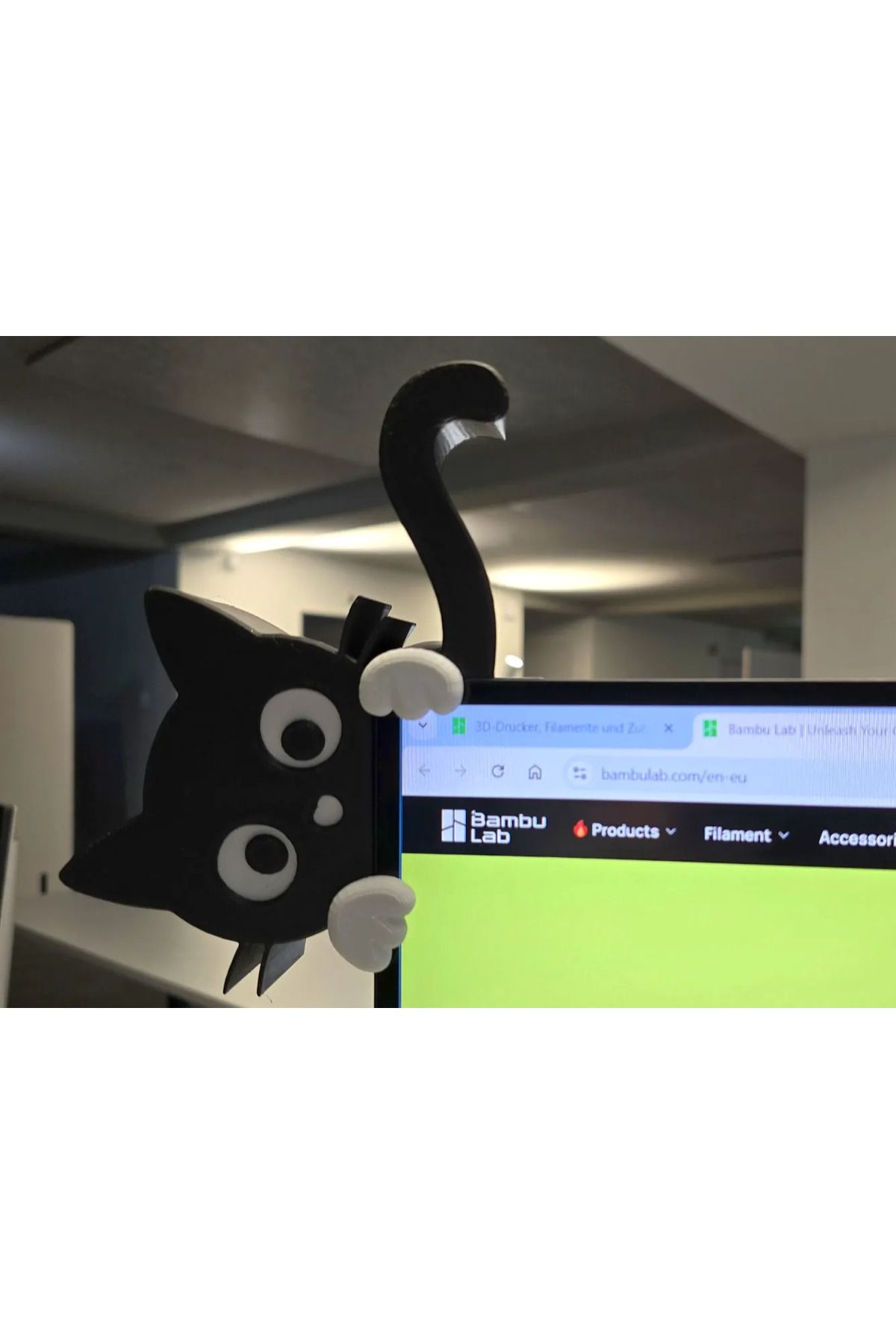 Phigo Monitör Üstü Kedi Figürü 17 cm Ayarlanabilir Dekoratif Masaüstü Aksesuar (Renk Seçilebilir)