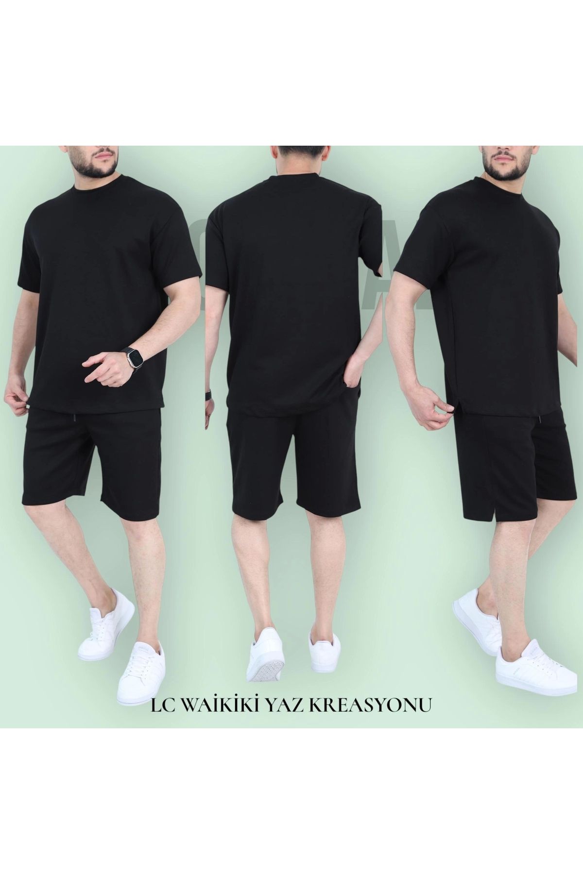 LC Waikiki %100 Pamuk Penye Kumaş Erkek Şort Tişört Yazlık Takım