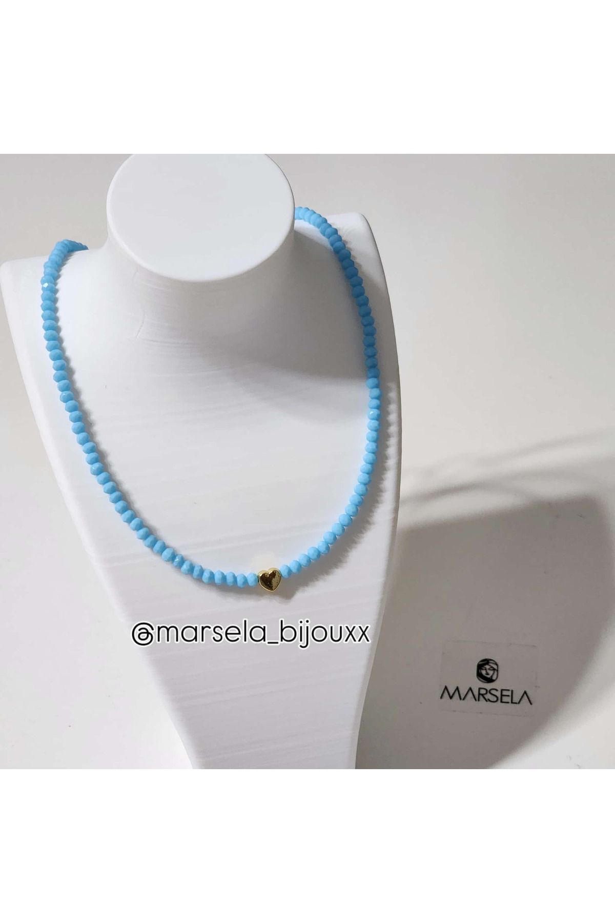 MORMAVİ Kristal Boncuk Kolye