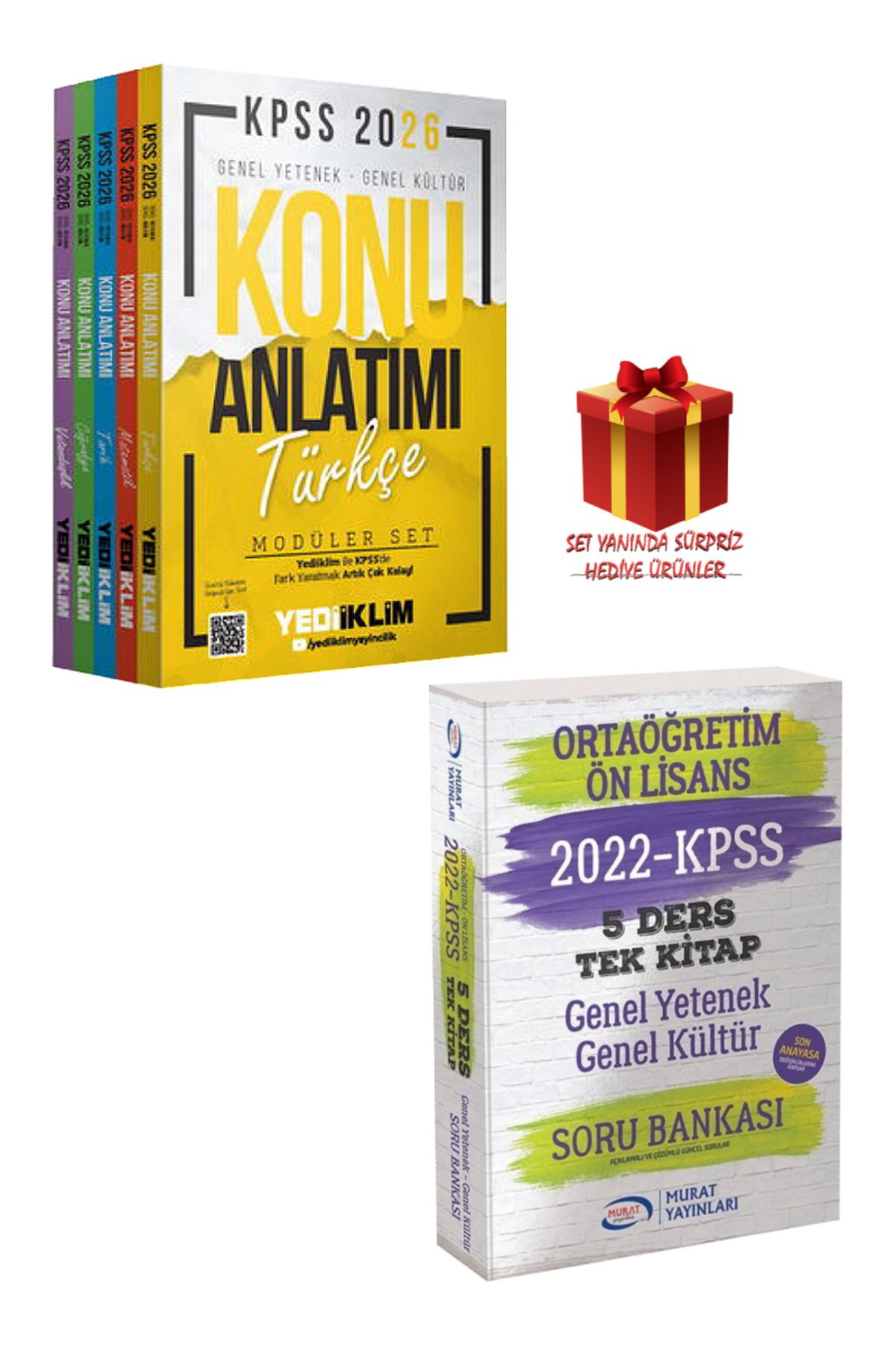 Yediiklim Yayınları 2026 KPSS GYGK Konu Anlatımı Modüler Set+ Murat Tüm Dersler Soru Bankası+ Sürpriz Hediye