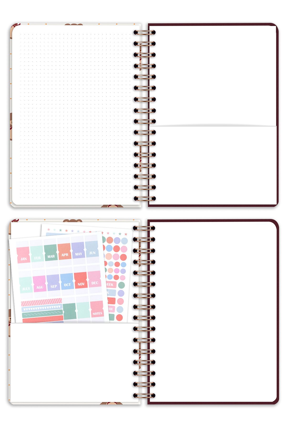 Matt Notebook-2025-2026 A5 Ακαδημαϊκό Ημερολόγιο Σπιράλ 15x21 cm - 16 μηνών - Με Σελίδες Προσομοίωσης 6