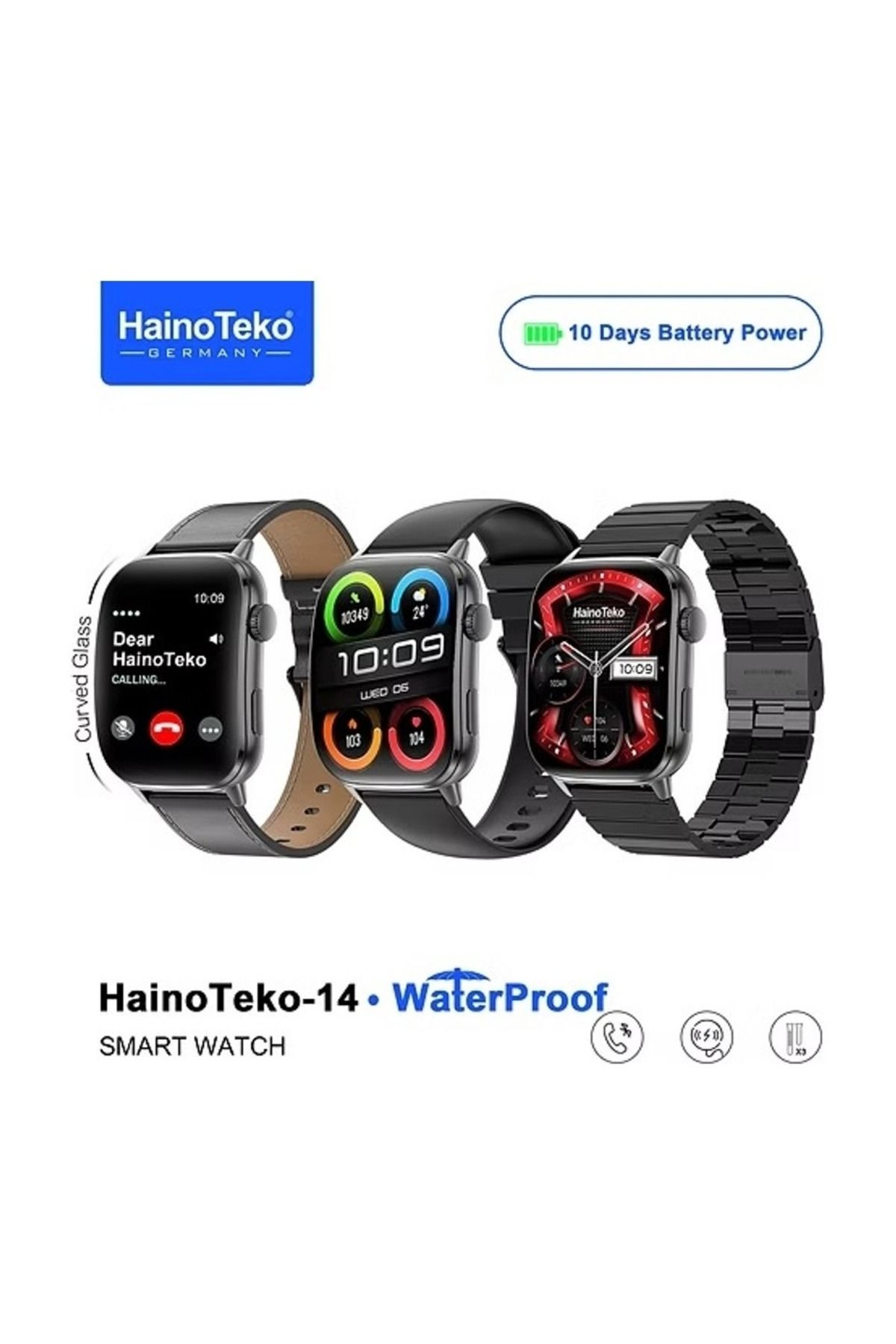 DigiMonster Haino Teko 14 Akıllı Saat Amoled Ekran Bluetooth Arama 10 Gün Batarya IP67 3 Farklı Kordon Tipi