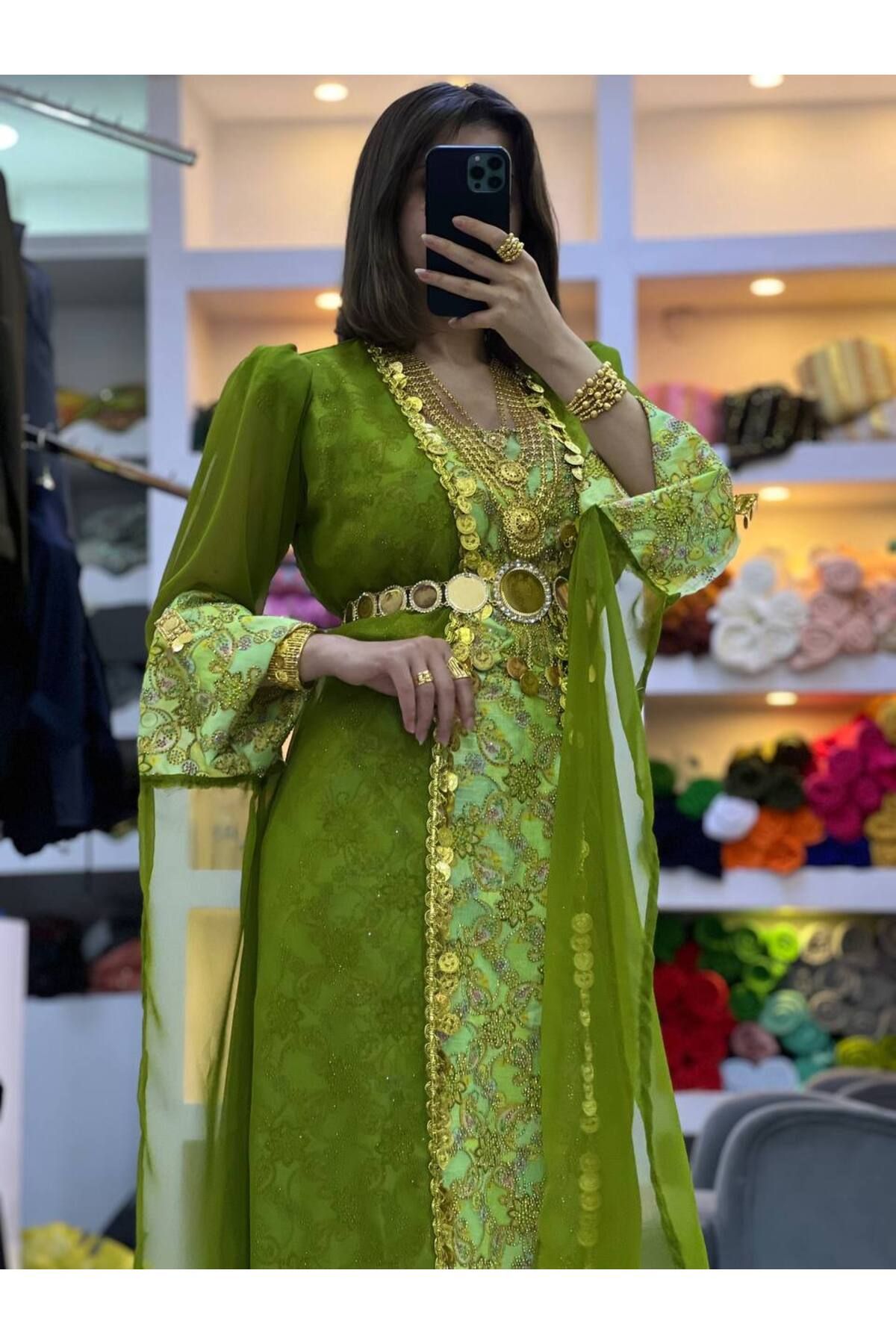 SOLİN YÖRESEL Kadın Yöresel Elbise Düğünlük Kaftan Abiye(Görseldeki Aksesuarlar Dahil Değildir)