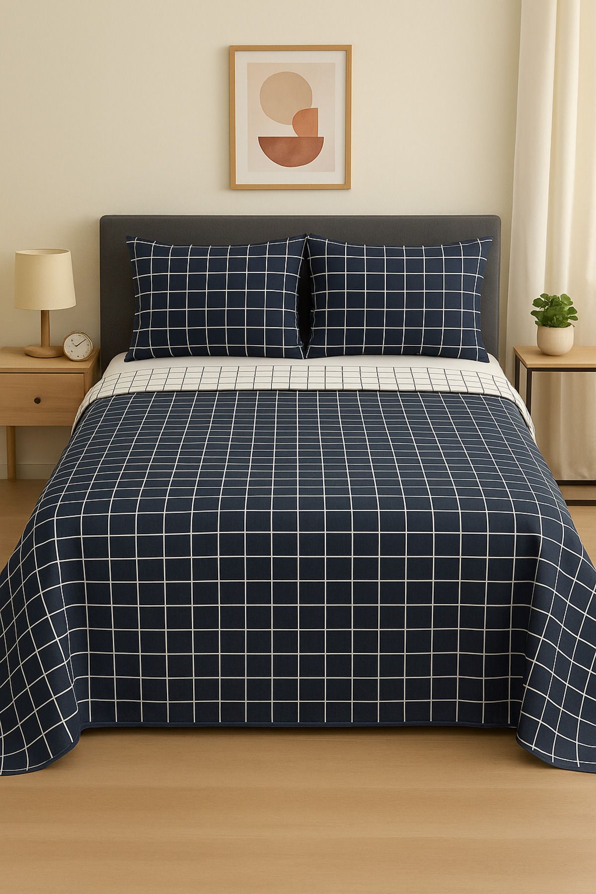 Ceyizza-Fulya Double Sided Quilted Bedspread Set - Double 1