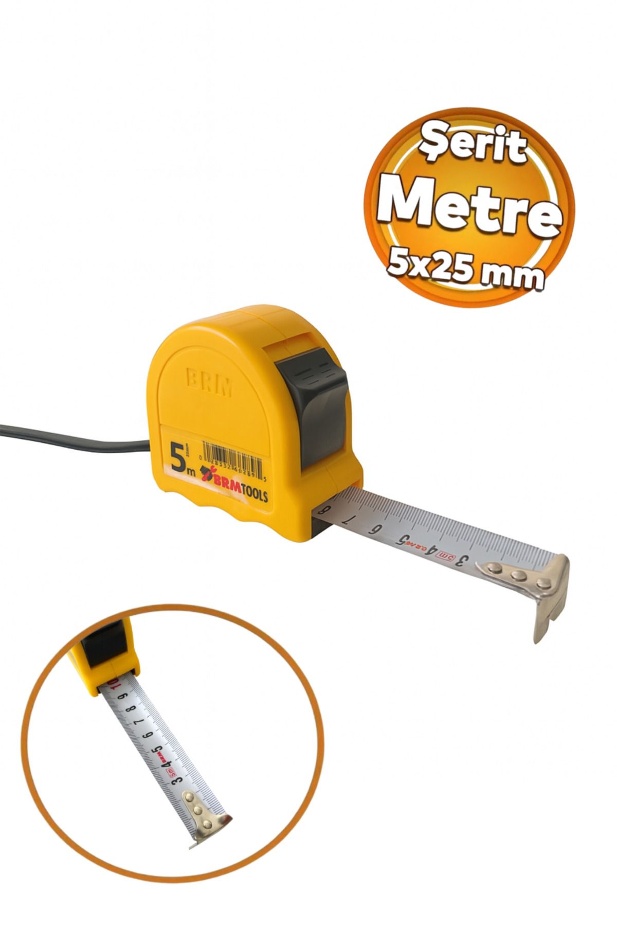 BRM Tools Şerit Metre Darbeye Dayanıklı 5 Metre 25 mm