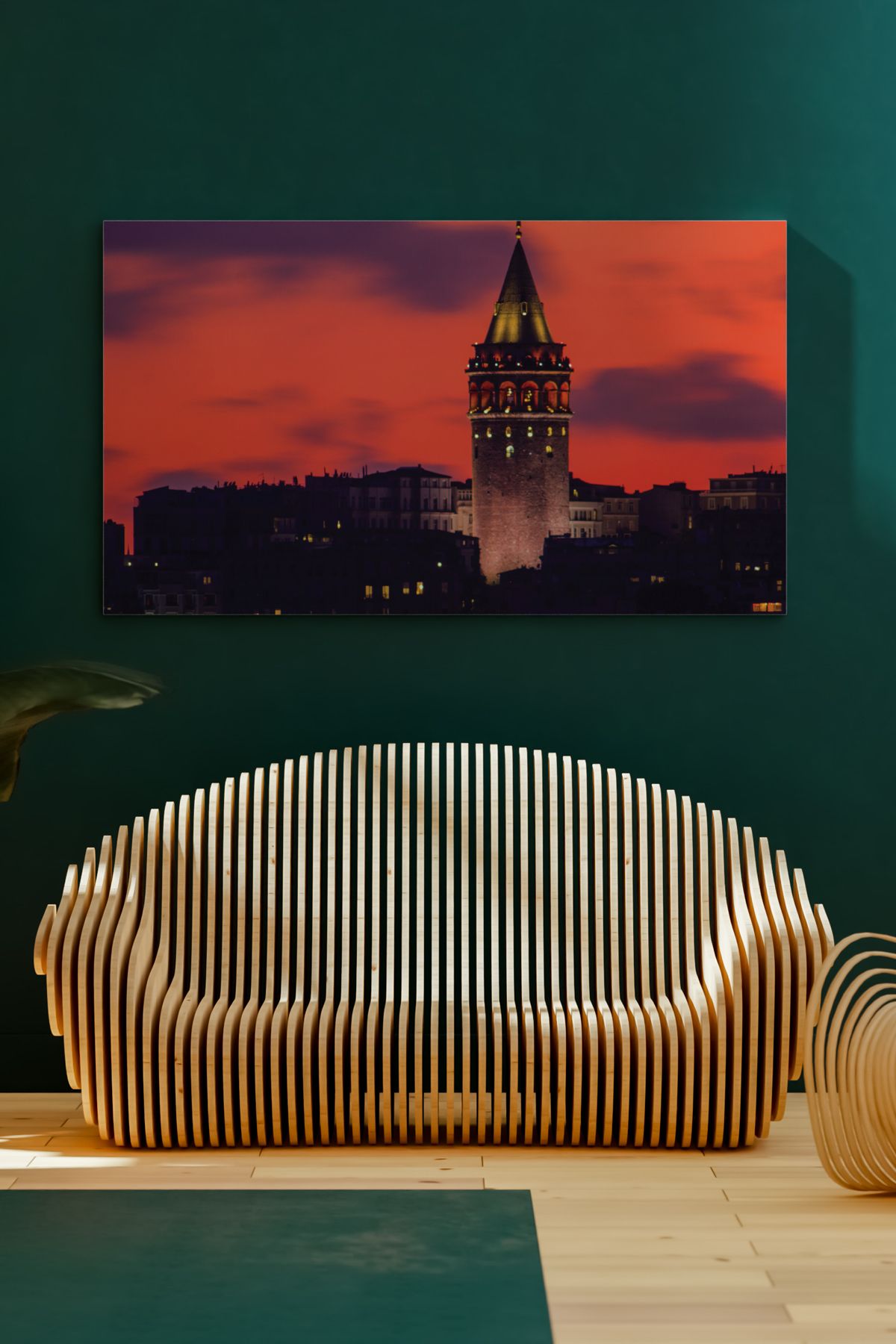 SELMIRA Gün Batımı Galata Kulesi Kanvas Tablo