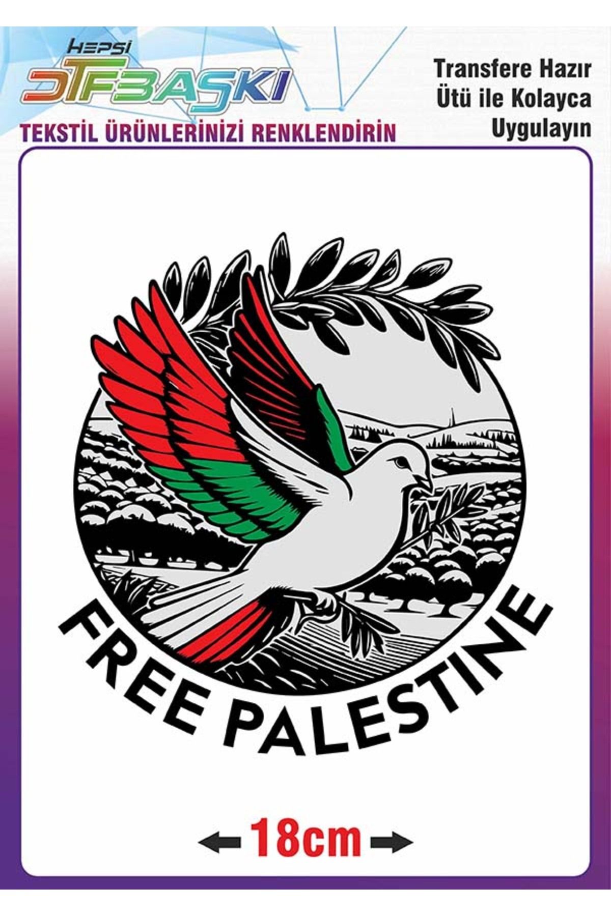 F17 Ajans Ütü ile Kumaşa Yapışan Dtf Free Palestine Pray Özgür Filistin Baskı