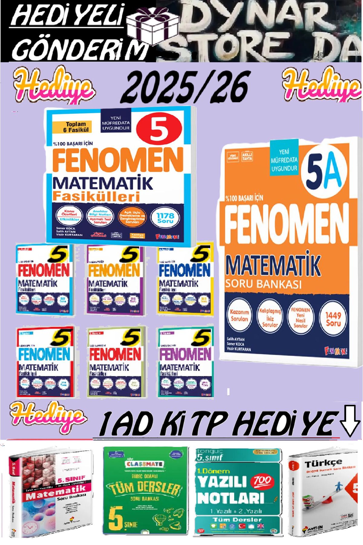 Fenomen Yayıncılık Fenomen Yayınları 5 Sınıf Matematik Fasikül Seti ve Matematik A Soru Bankası DYNAR STORE 2025-26