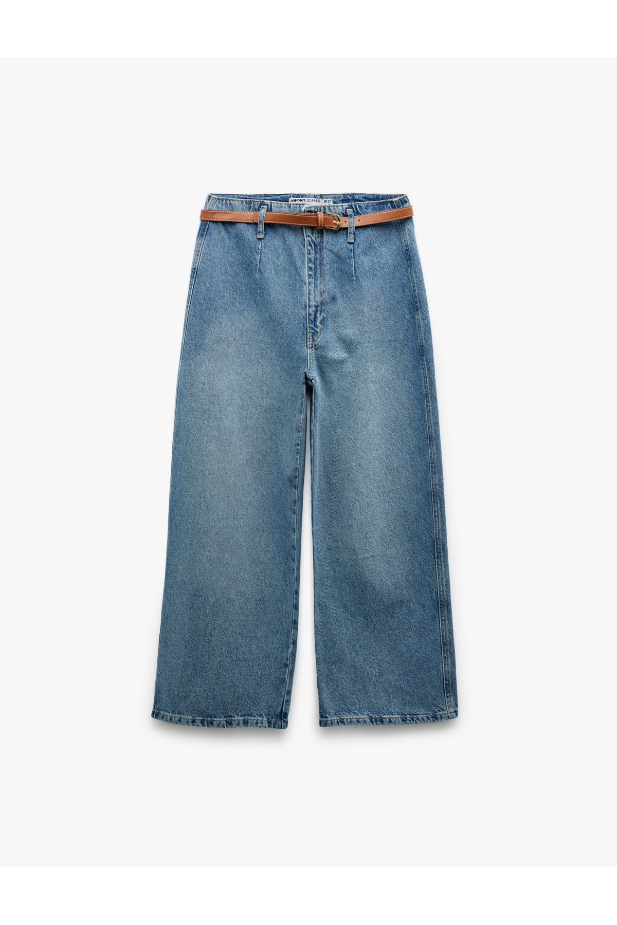 Koton Yüksek Bel Pamuklu Geniş Paça Jean Pantolon - Wide Leg Jeans