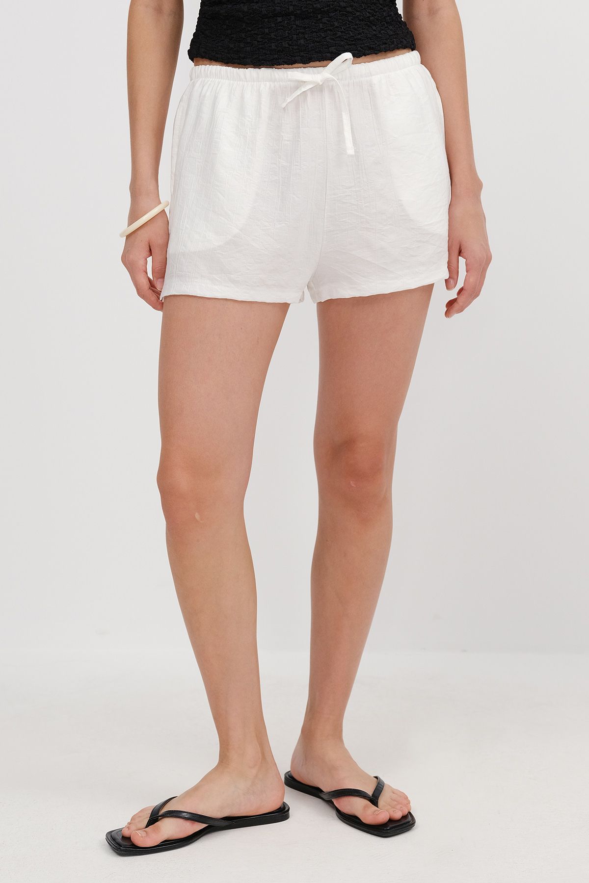 Addax-Elastic Waist Shorts Ş10474 3