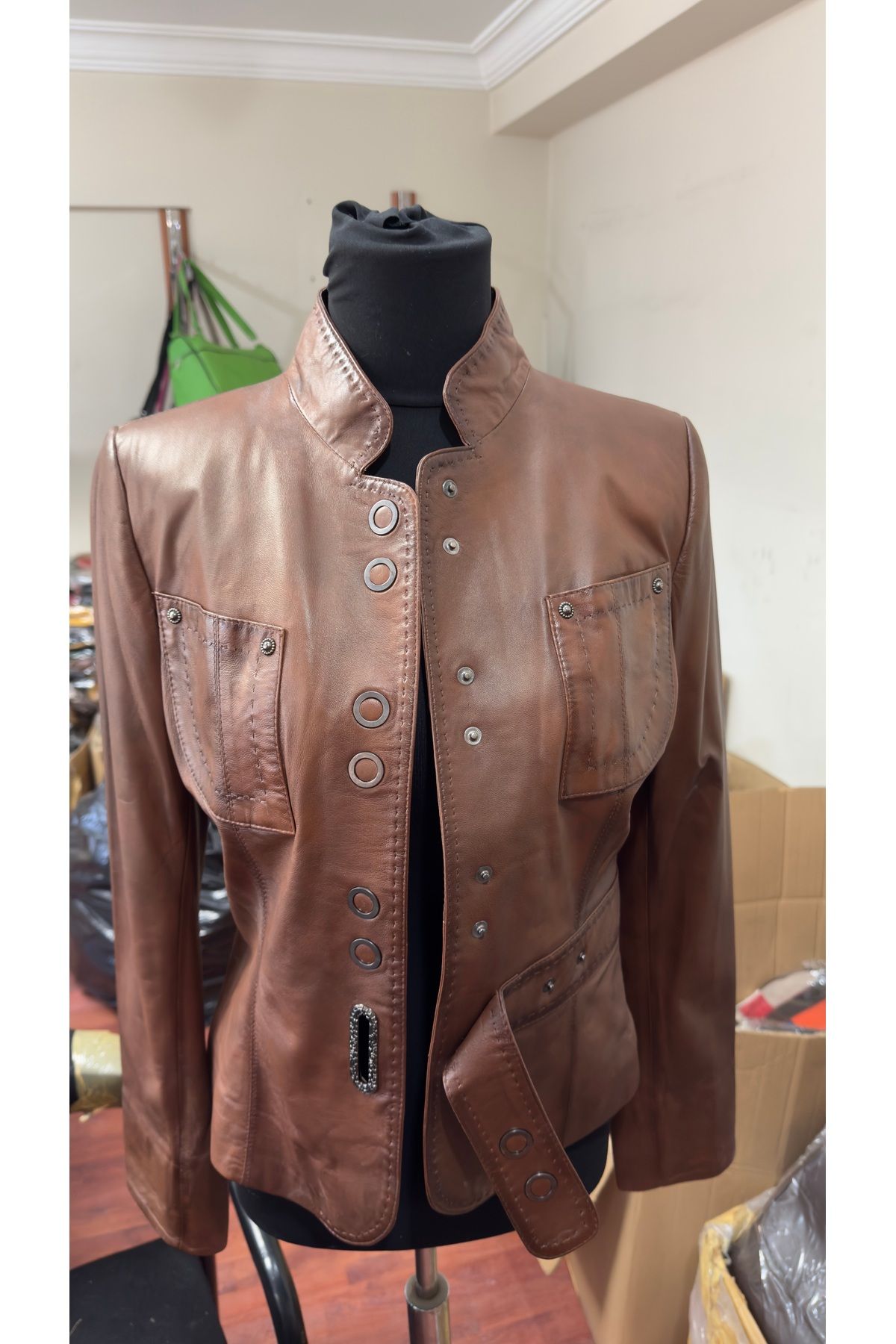 ZELIA Wear Copper Pulse Kadın Hakiki Deri Ceket