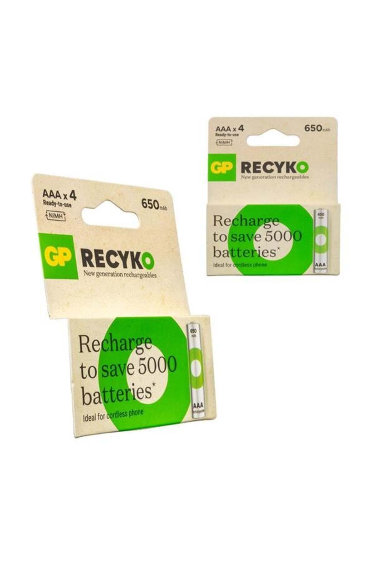 YİĞİTAUTOCLASS GP Recyko 650 Mah R03 AAA Şarjlı 4'Lü İnce Kalem Pil