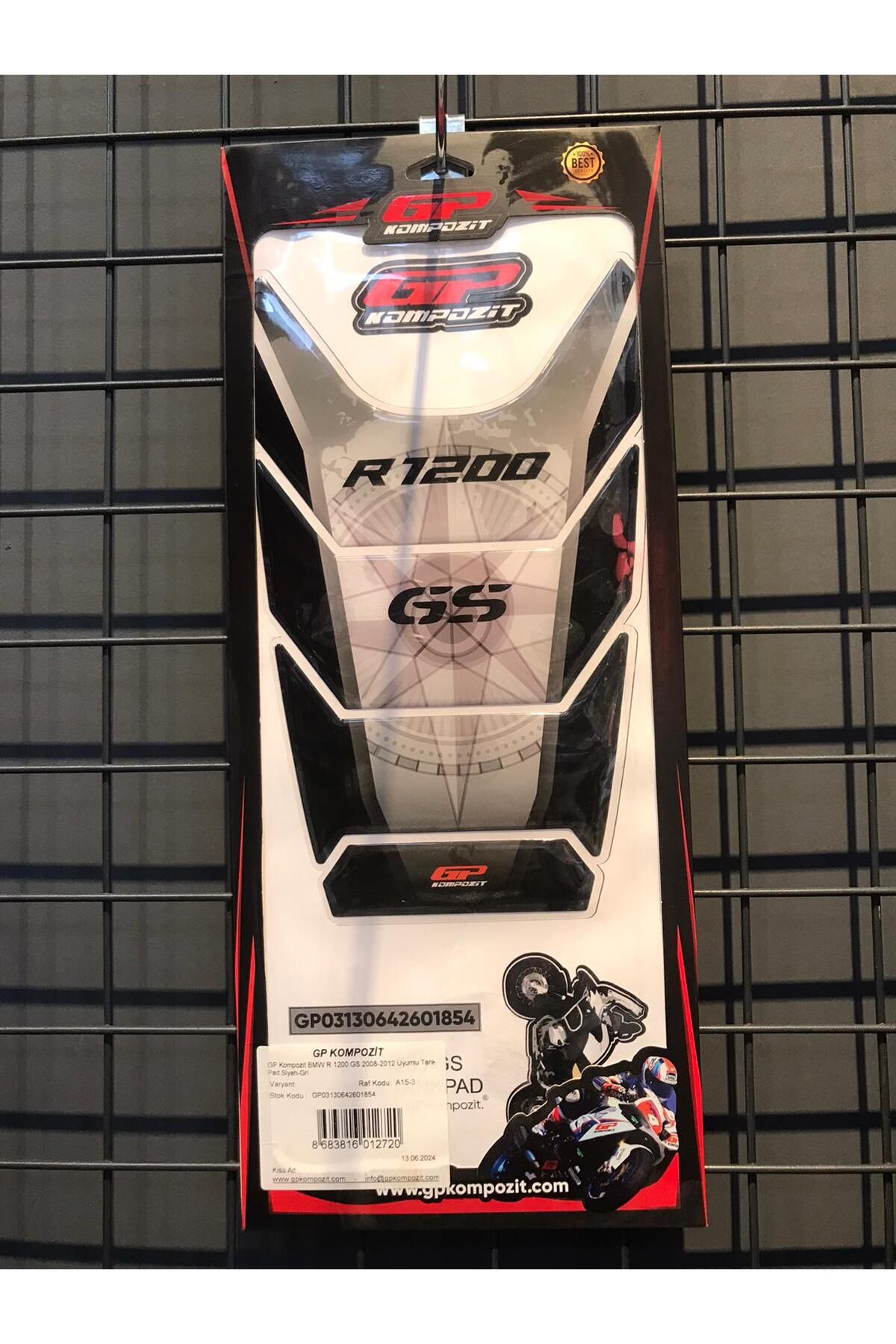 GP KOMPOZİT BMW R 1200 GS 2008-2012 UYUMLU SİYAH-GRİ TANK PAD