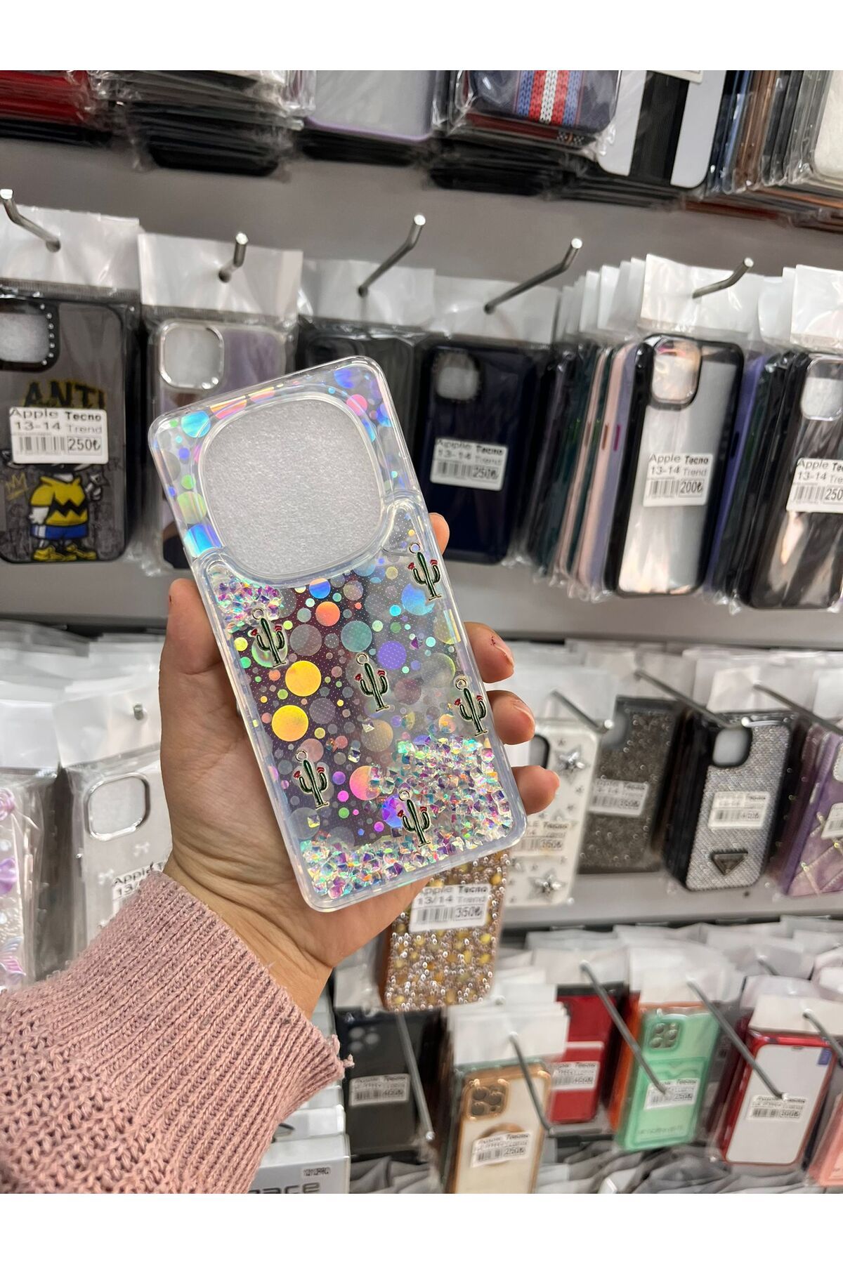 TECNOTREND Xiaomi Redmi Note 14 Pro Plus Sulu parıltılı Hologramlı şeffaf silikon kılıf