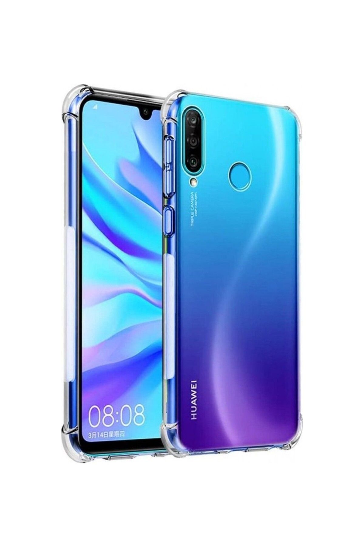 Ehr. Huawei P30 Lite Uyumlu Darbe Önleyici Sararmaya Dayanıklı Airbag Korumalı Ultra Slim TPU Şeffaf Sili