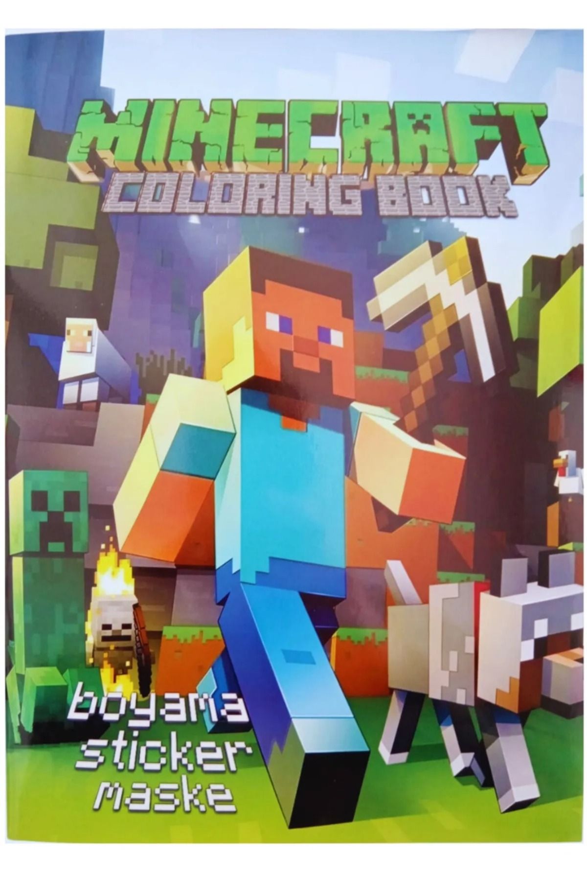 booddie Mınecraft Boyama Kitabı Stickerlı (Arka Kapak Kesilerek Maskeli )Boyanacak Sayfa Sayısı 16