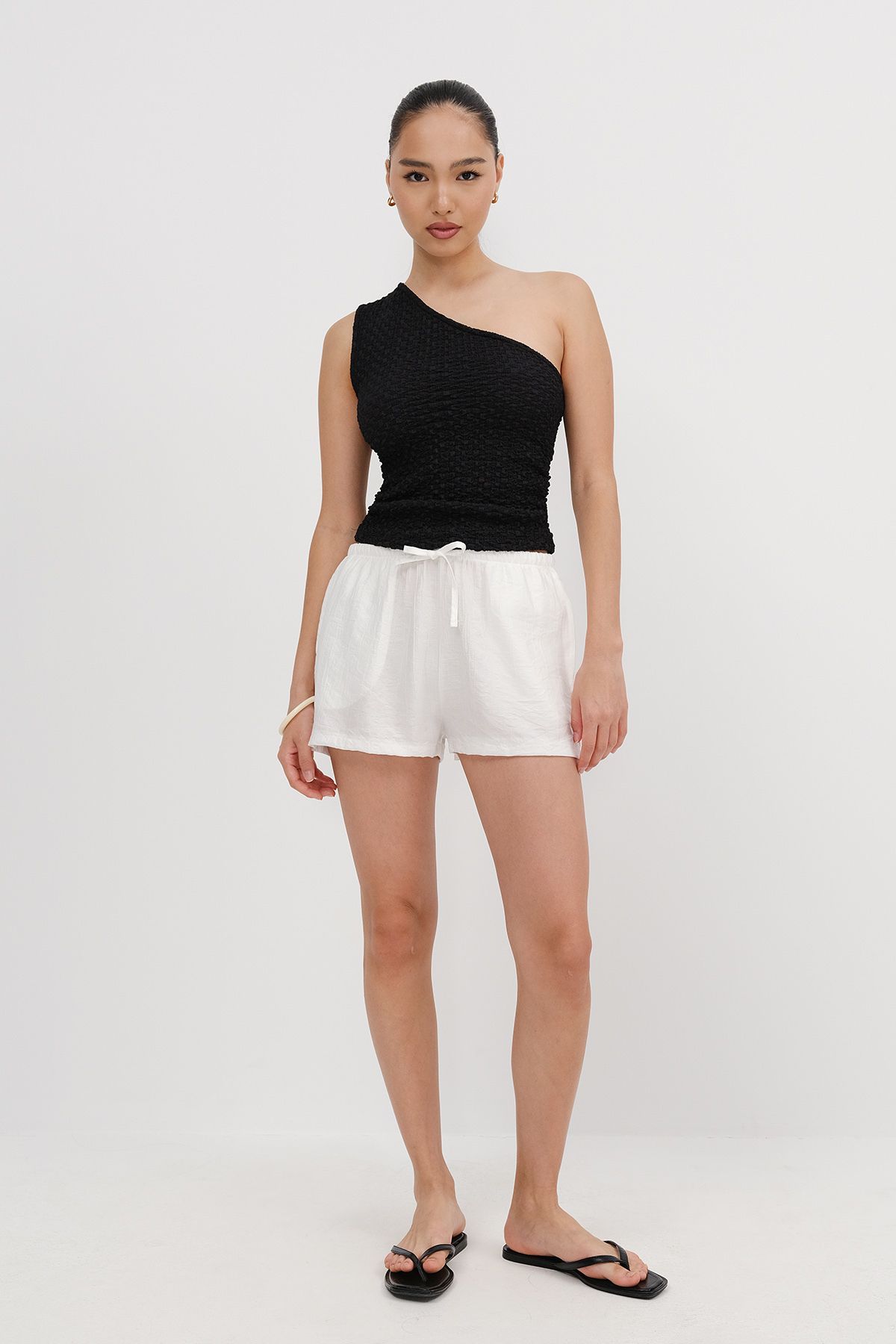 Addax-Elastic Waist Shorts Ş10474 1