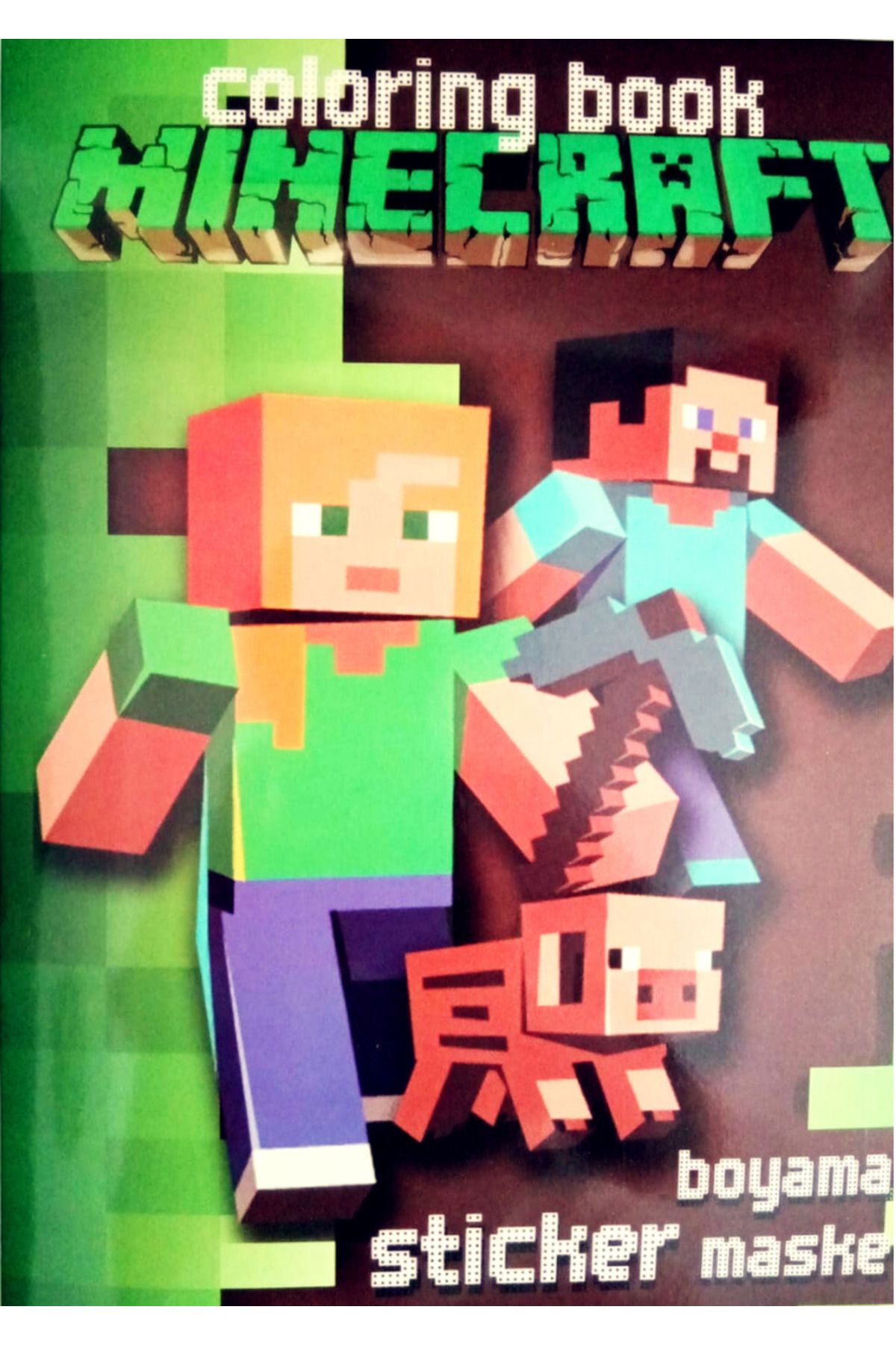 booddie Mınecraft Boyama Kitabı Stickerlı (Arka Kapak Kesilerek Maskeli )Boyanacak Sayfa Sayısı 16