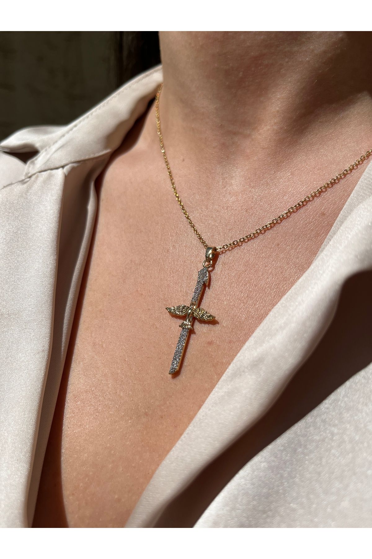 Lilac Jewelry Paslanmaz Çelik Gold Anka Kuşu Kolye
