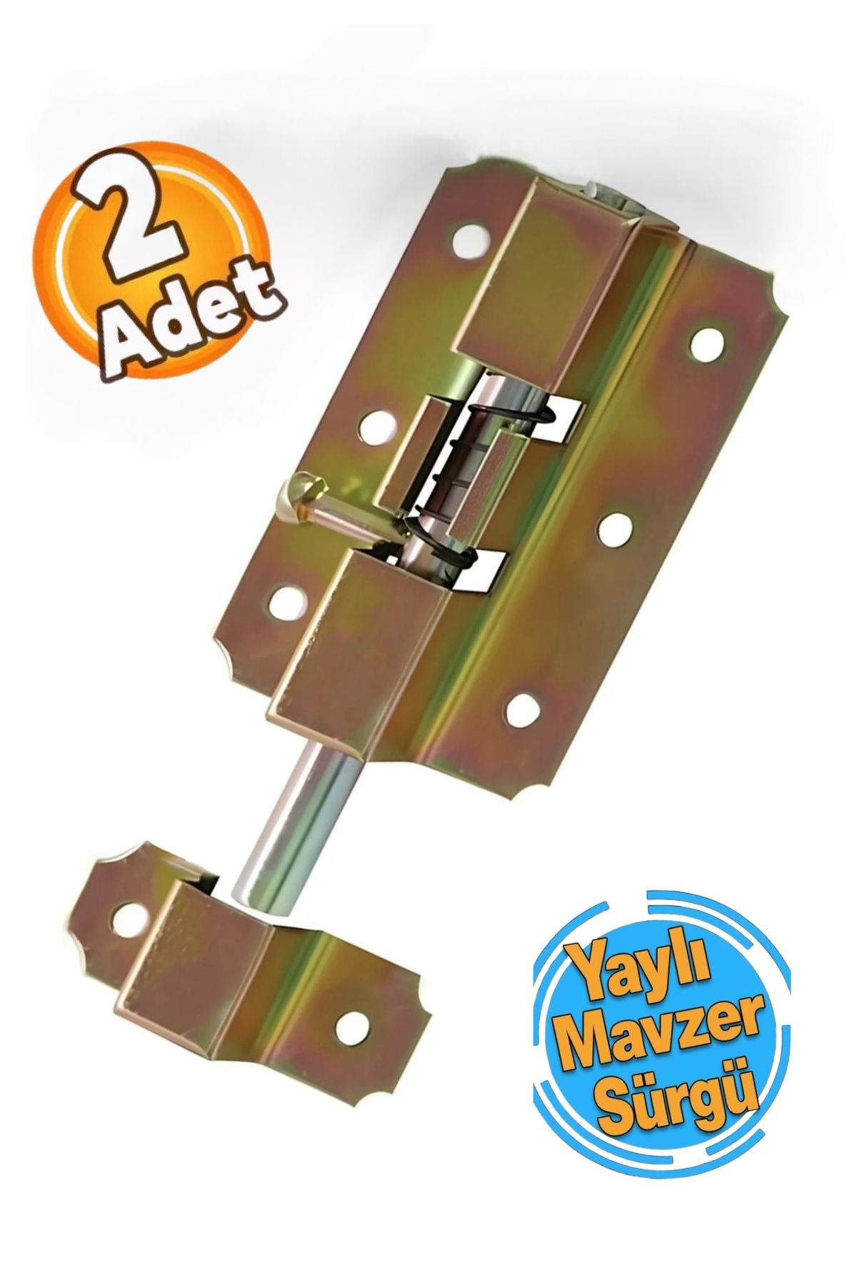 Beşel Yaylı Mavzer Sürgüsü Kapı Pencere Metal Sürgülü Emniyet Kilidi (2 Adet)