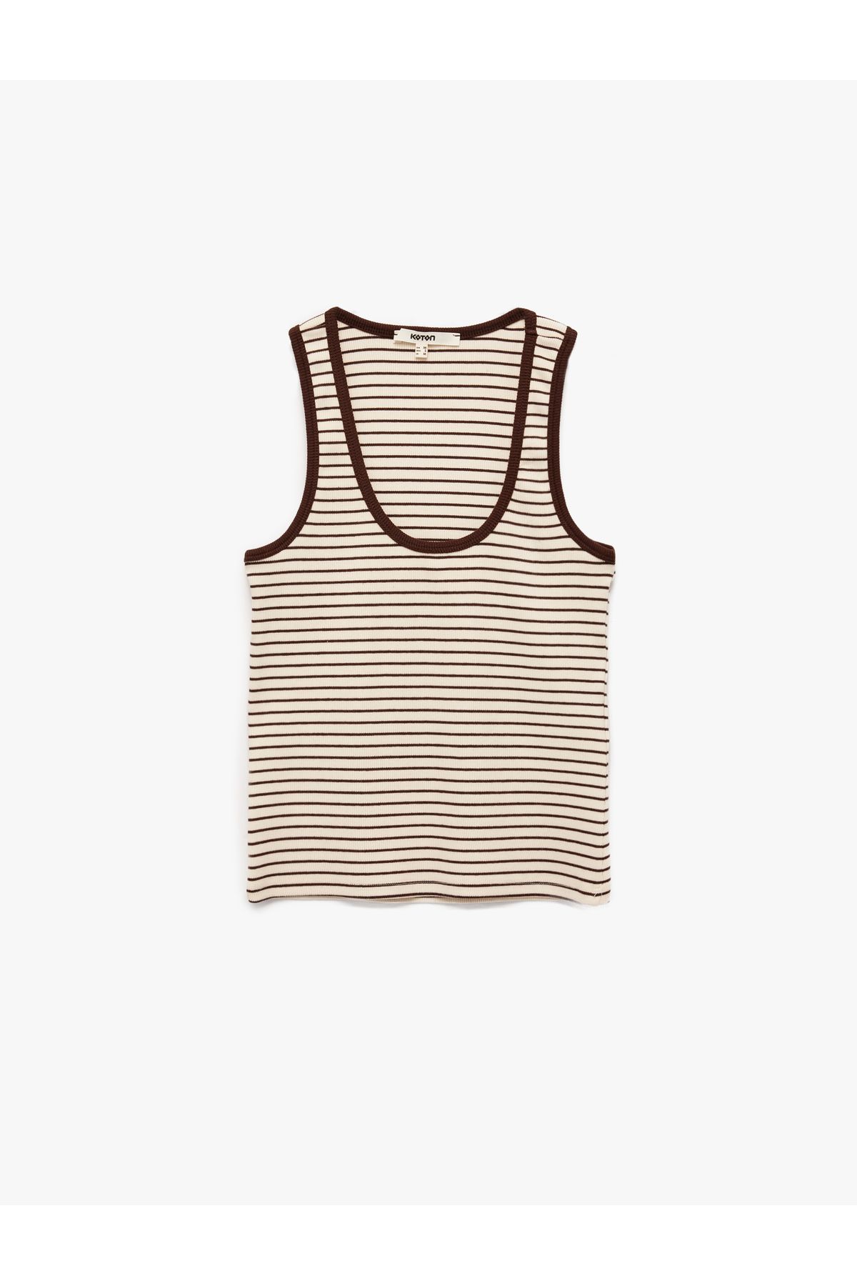 Koton Pamuklu Slim Fit U Yaka Çizgili Atlet