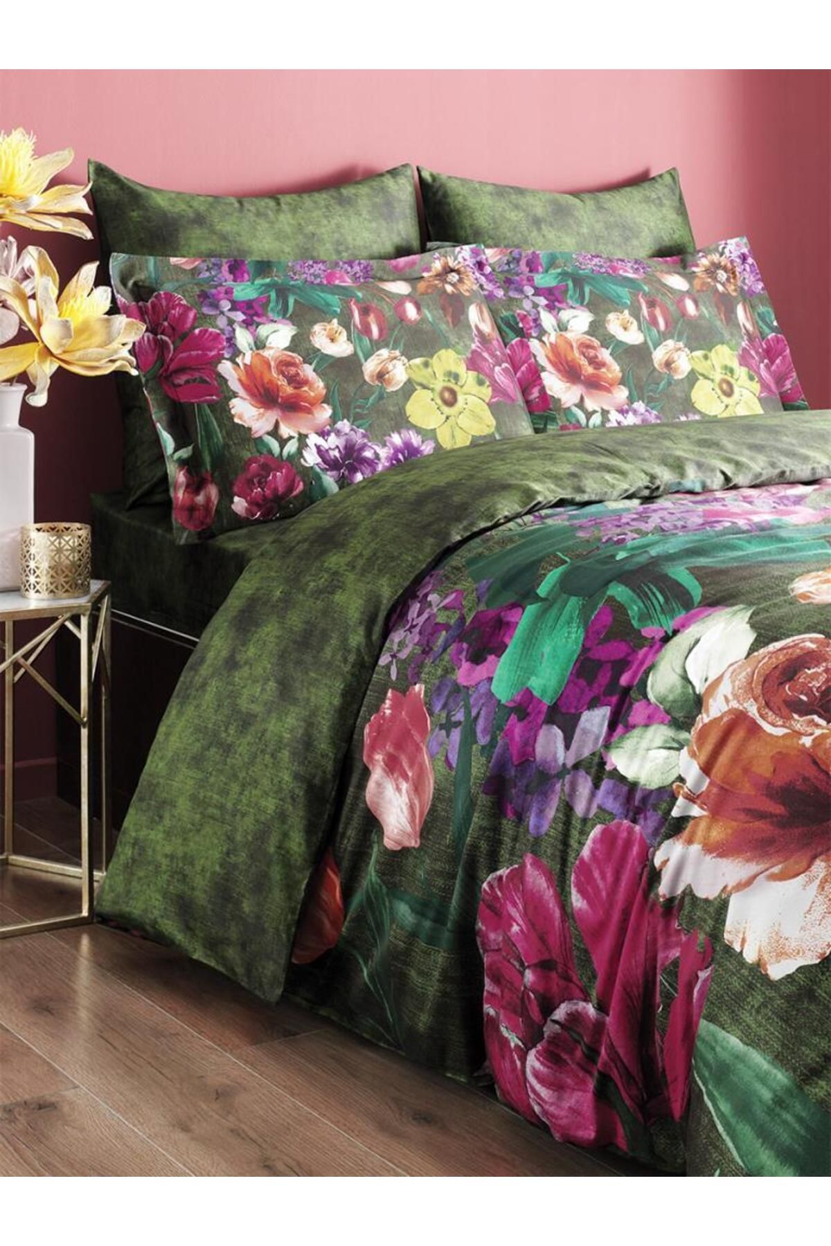 Karna Home Nevresım Takımı Saten Linen Serisi Rozena 160X220