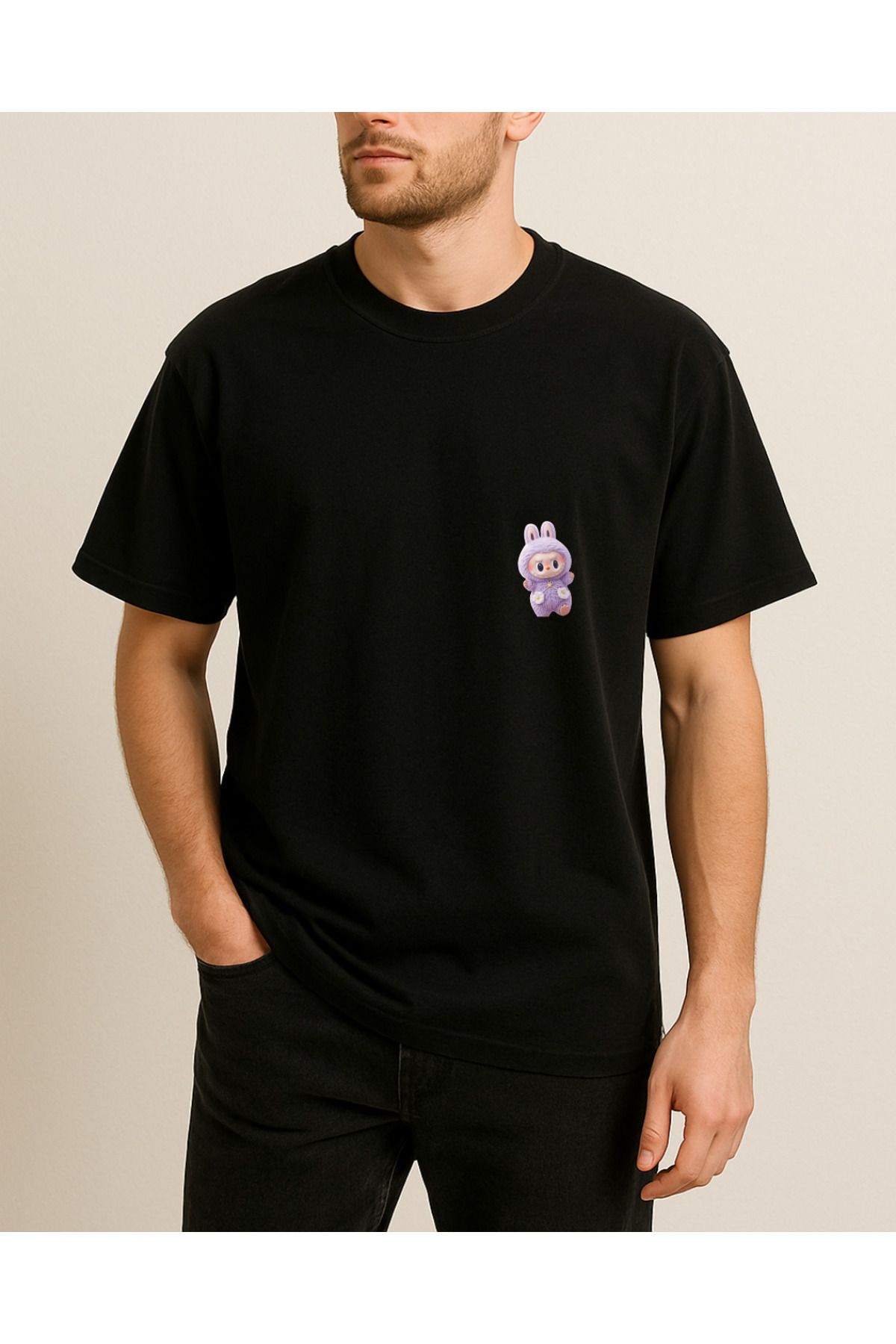 Ebiidesign Lila LABUBU Baskılı Tasarımlı T-Shirt