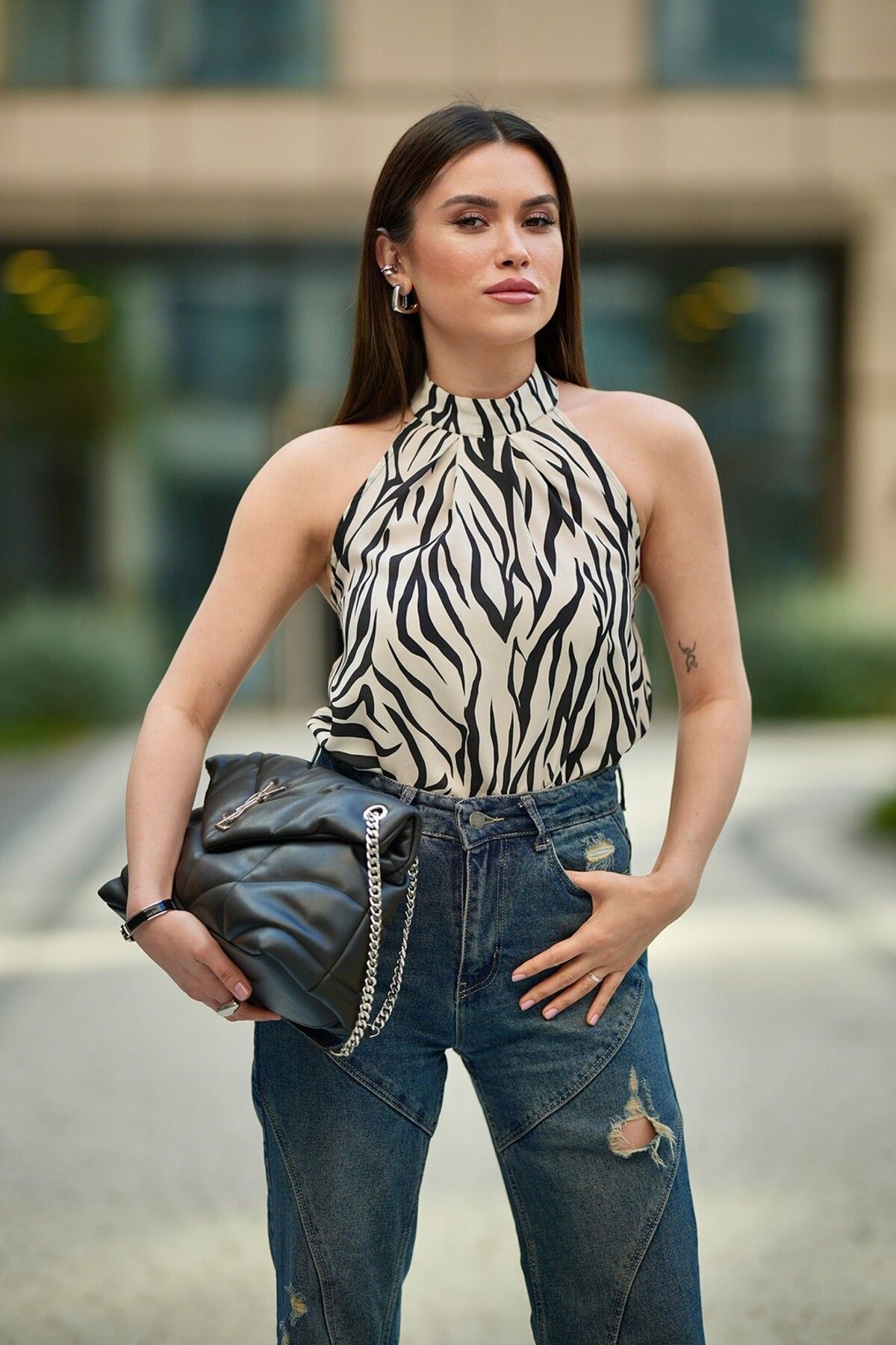ROUPAS Zebra Desen Bluz