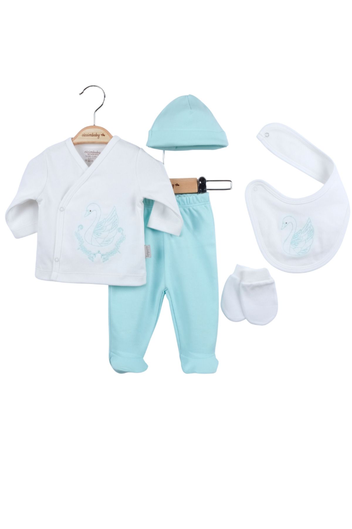 ciccimbaby Bebek Yenidoğan Takım 5 Parça %100 Pamuklu Takım