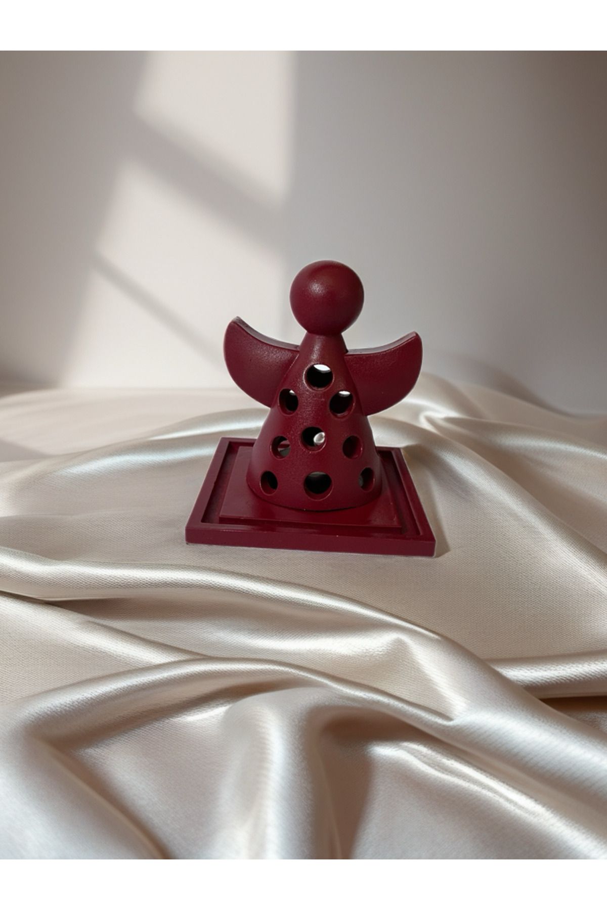 Elithestudio Elithé Studio – Bordo Melek Dekoratif tealight Mumluk - tealight mum dahildir.