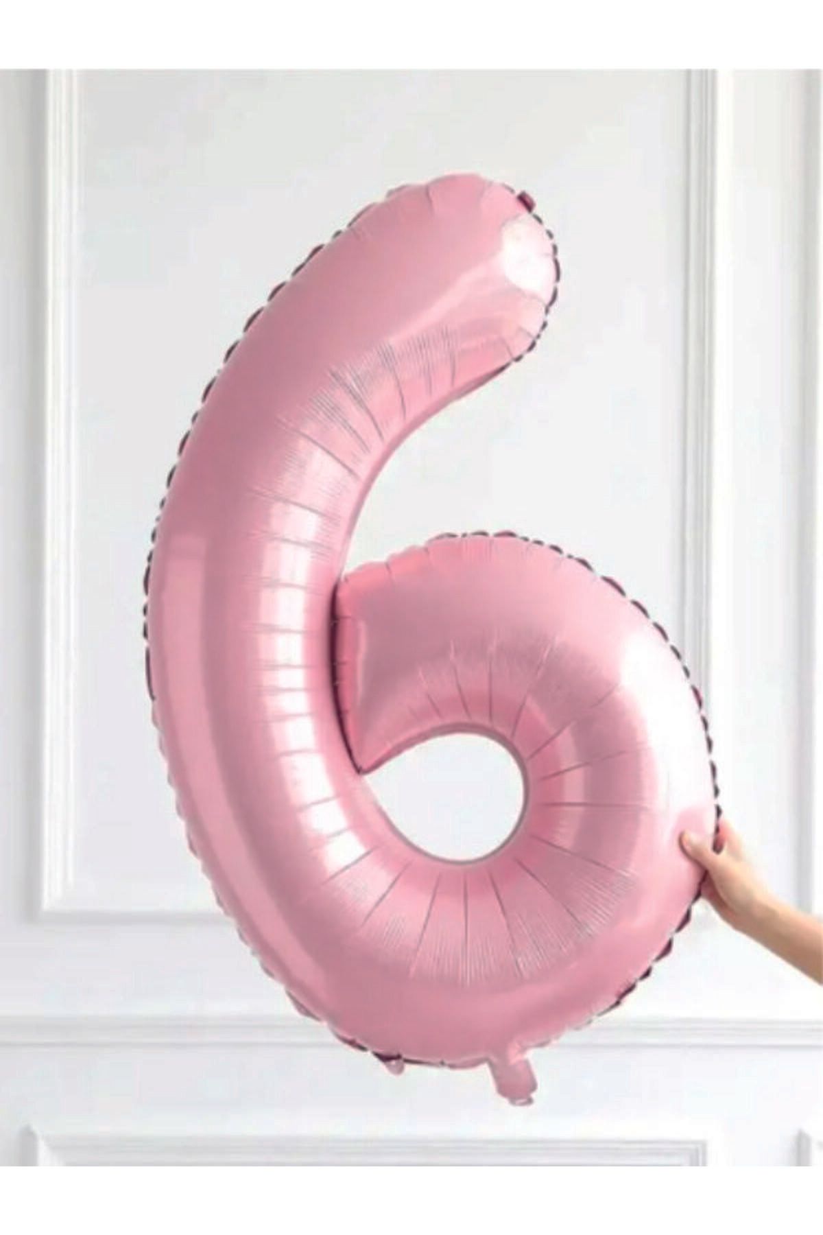 Masal Şekerleme 6 Rakam Pembe Folyo Balon 75 cm Folyo Balon