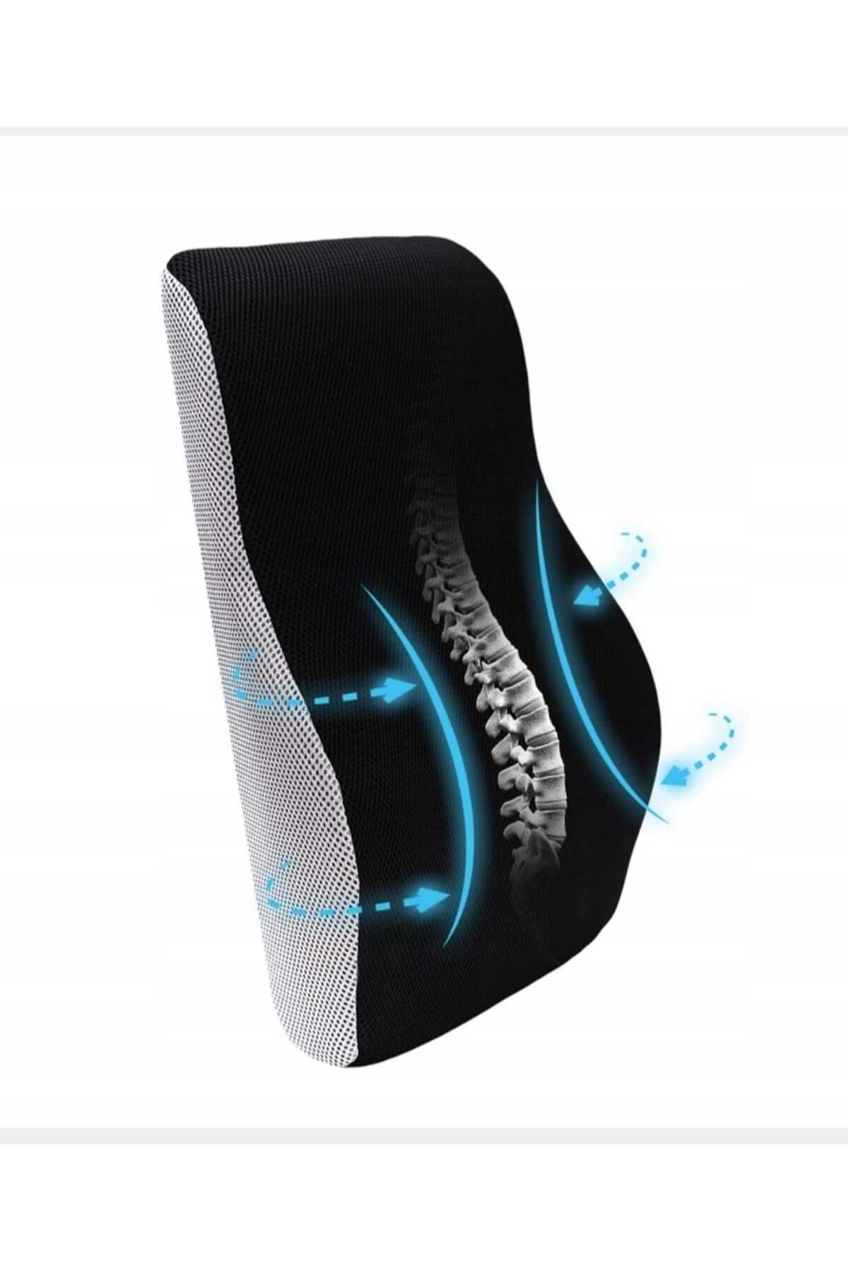 teknotrust Siyah gri bel destek yastığı, ergonomik ve konforlu kullanım sağlar.