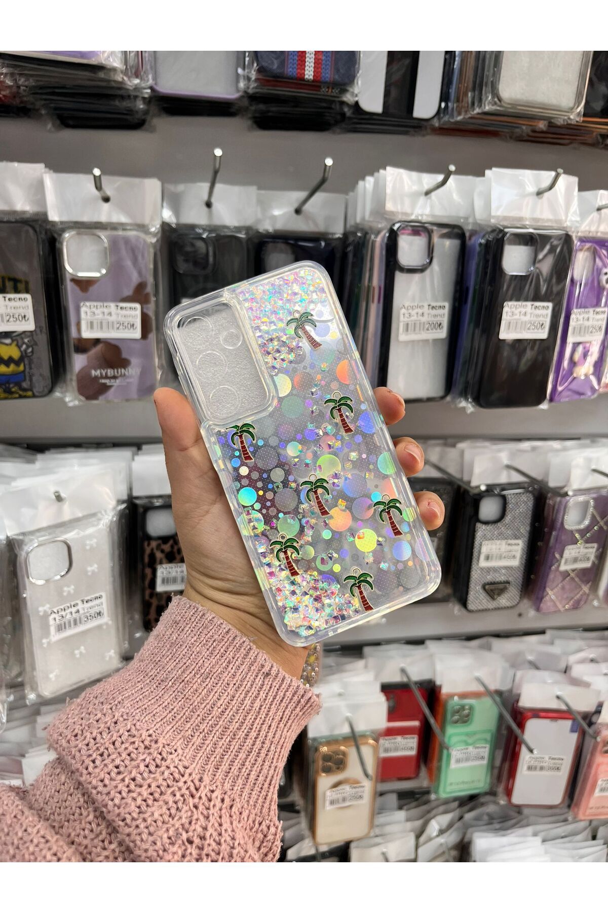 TECNOTREND Galaxy A35 Sulu parıltılı Hologramlı şeffaf silikon kılıf