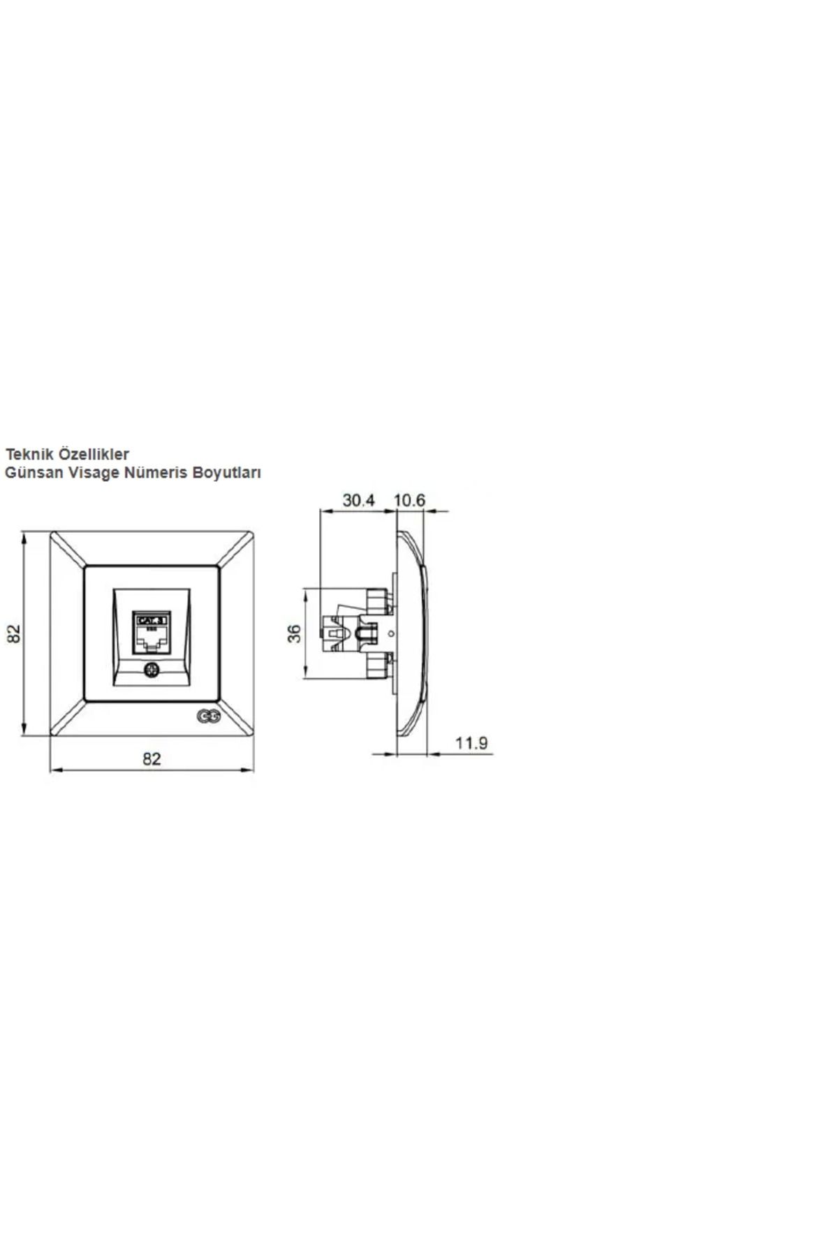 Emper-مقبس الهاتف الأبيض Visage (CAT3) بدون إطار - إطار متوافق مع المقبس والمفتاح 3