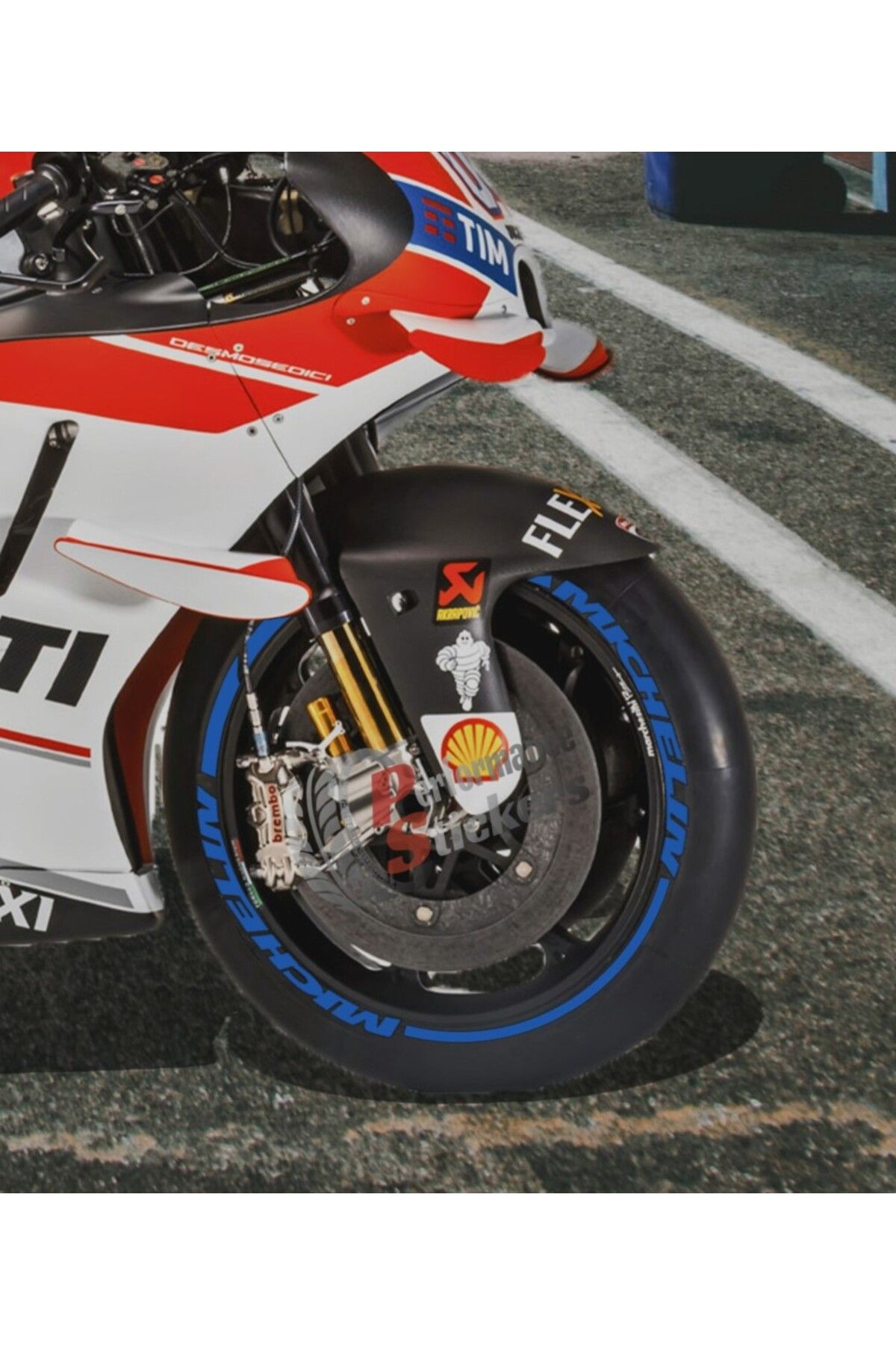 Performance Stickers Motorsiklet Lastik Yazısı Michlen Şeritli Lastik Sticker 15-19 Inç Arası Uyumlu 8adet Lastik Sticer