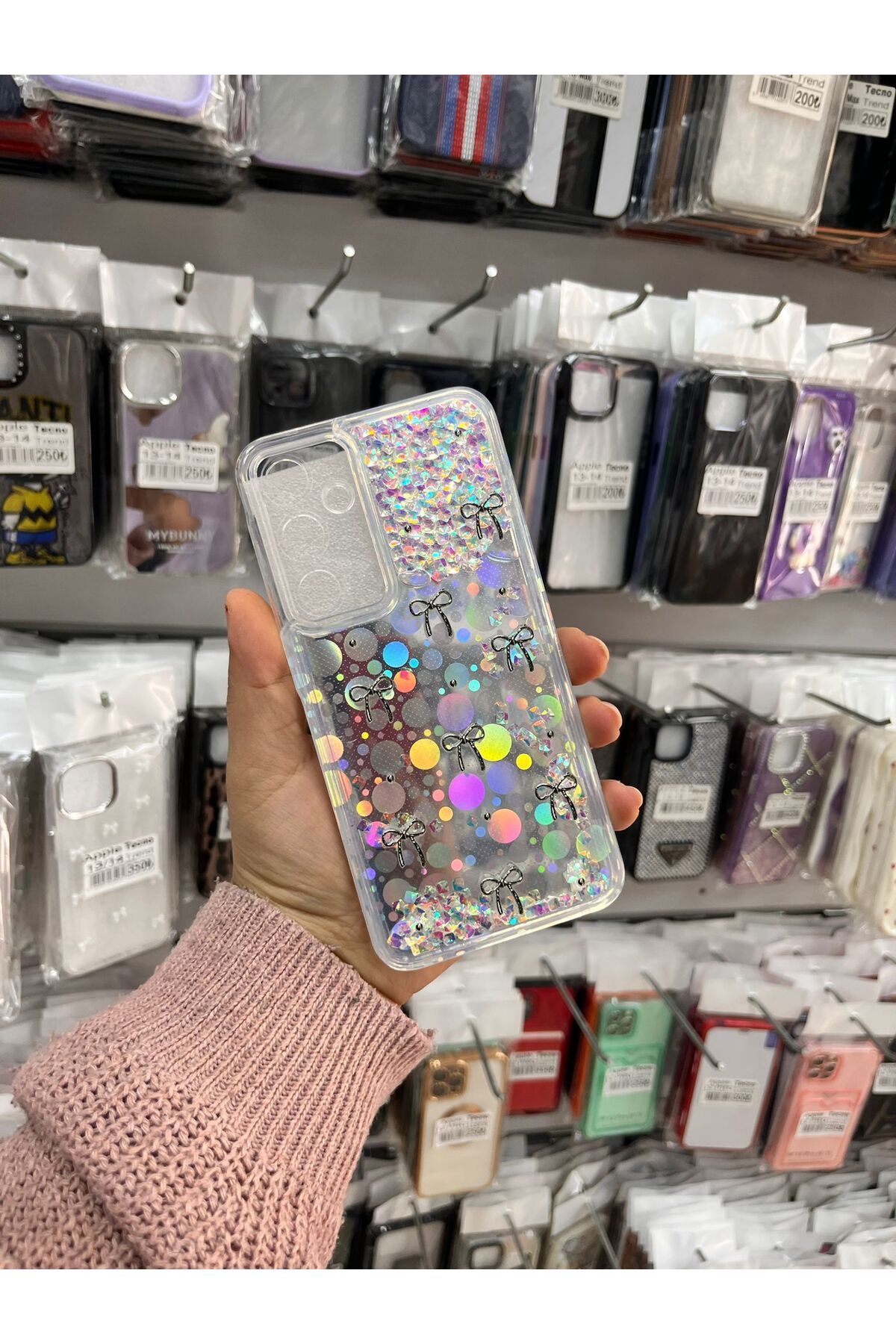 TECNOTREND Galaxy A35 Sulu parıltılı Hologramlı şeffaf silikon kılıf