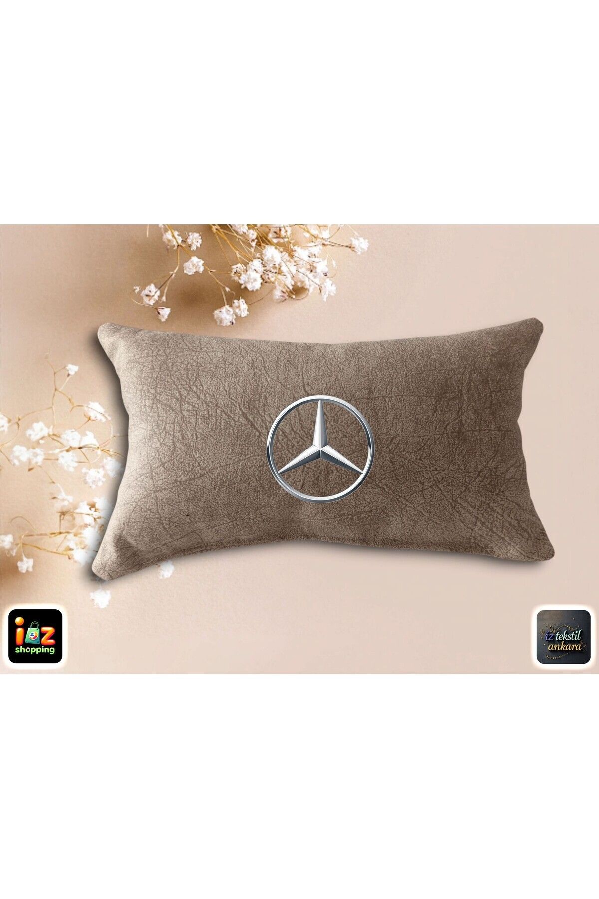 teknotrust Kumaş Baskılı Ortopedik Boyun Yastığı 17x27cm Gri, 1 adet