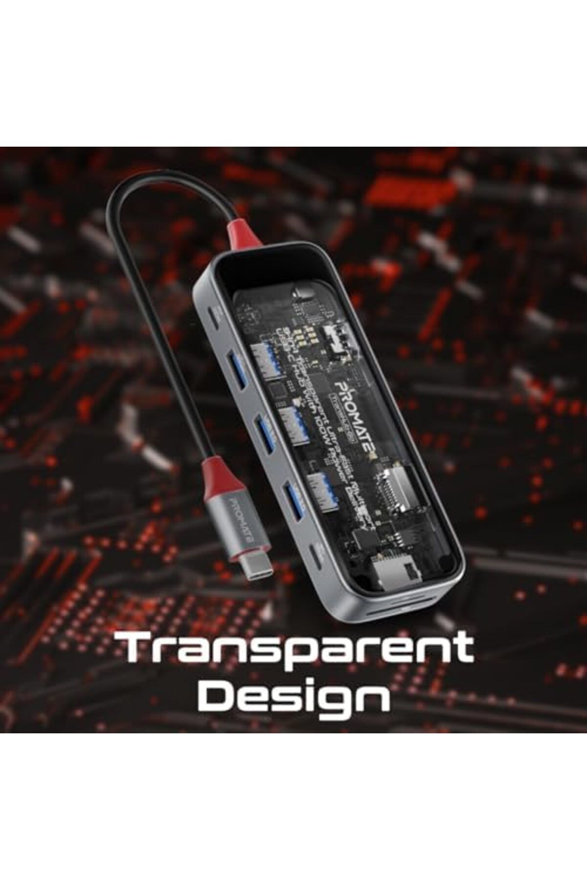 Promate-USB-C Hub, 9-in-1 Premium Multi-Display Media Hub 2