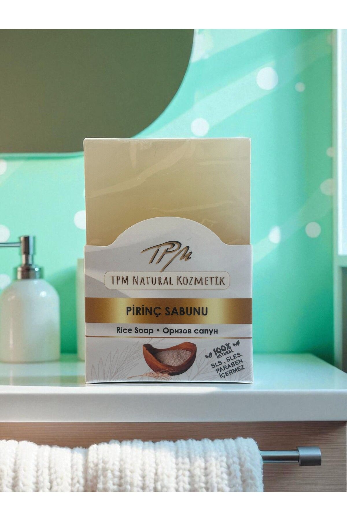 Tpm KUTULU PİRİNÇ SABUNU EL YAPIMI VEGAN 150 GR