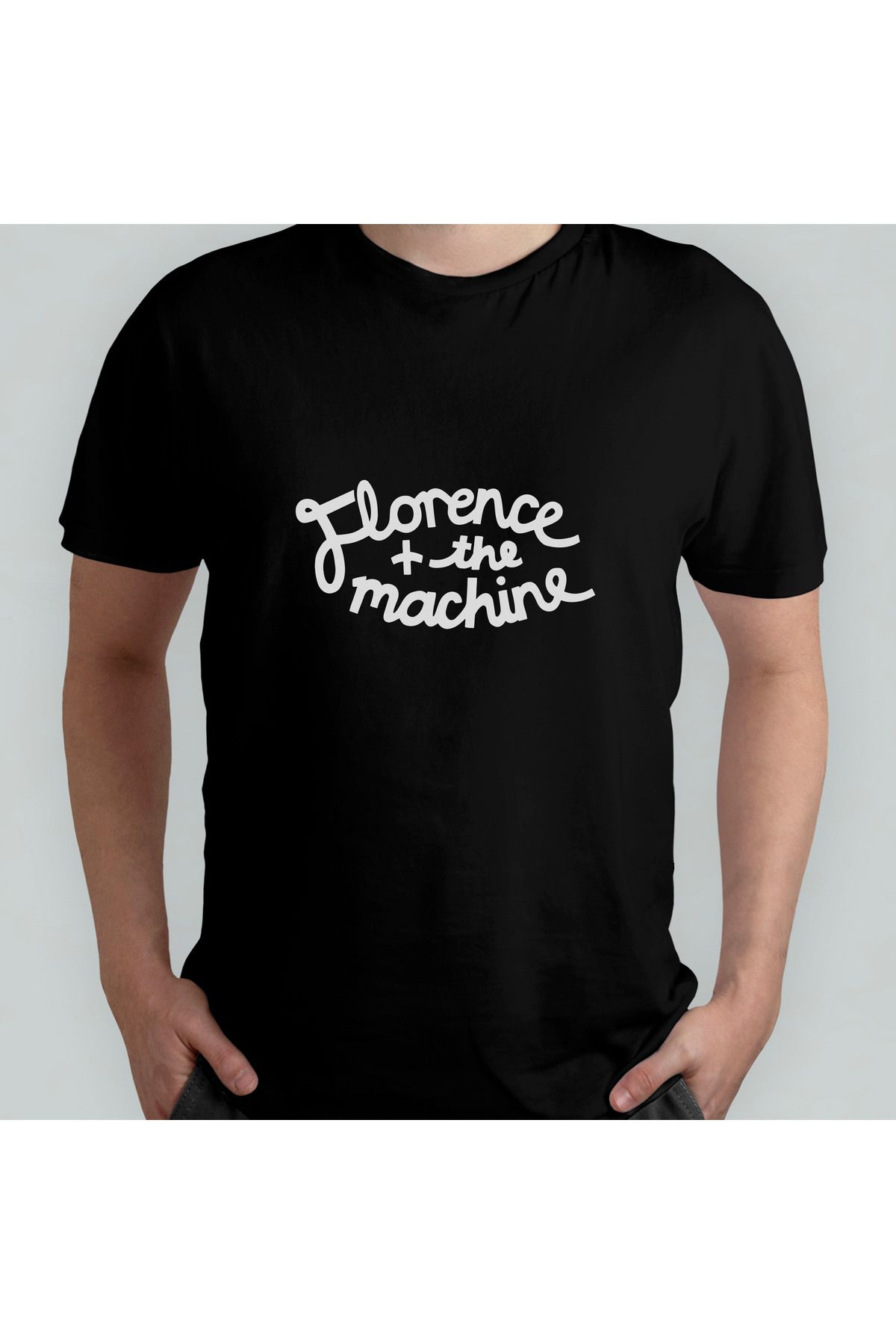 Pixxa Florence and The Machine Unisex %100 Pamuklu Bisiklet Yaka T-Shirt Model 2