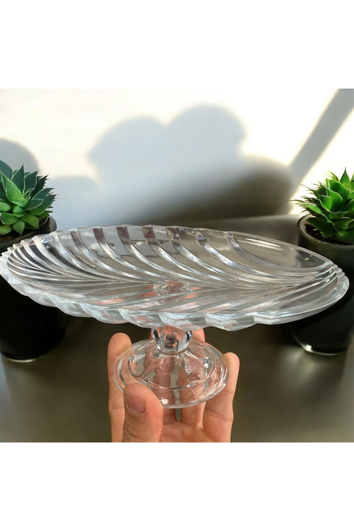 DAFE HOME Ayaklı cam sunumluk 20 cm