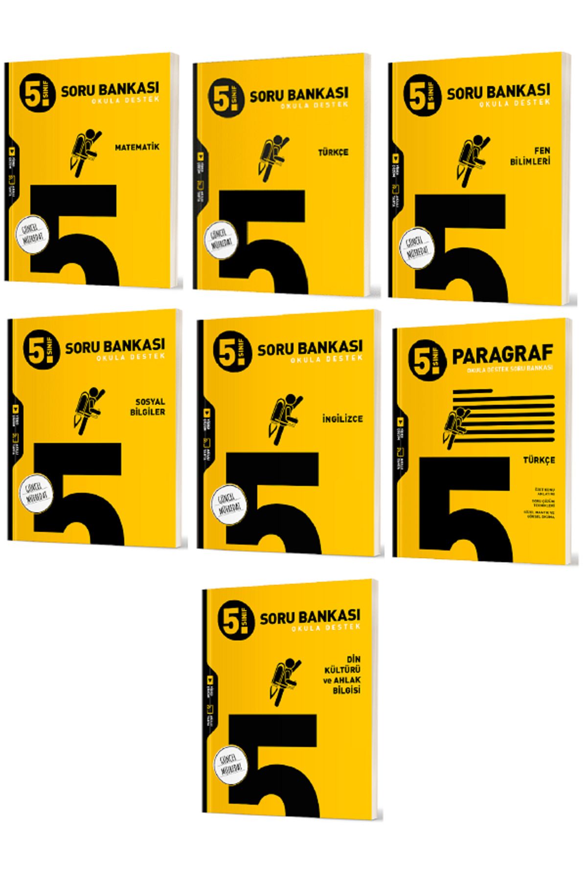 Evrensel İletişim Yayınları 5.Sınıf Hız Yayınları Matematik + Türkçe + Fen + Din Soru Bankaları / Güncel Müfredat / 7 KİTAP SET