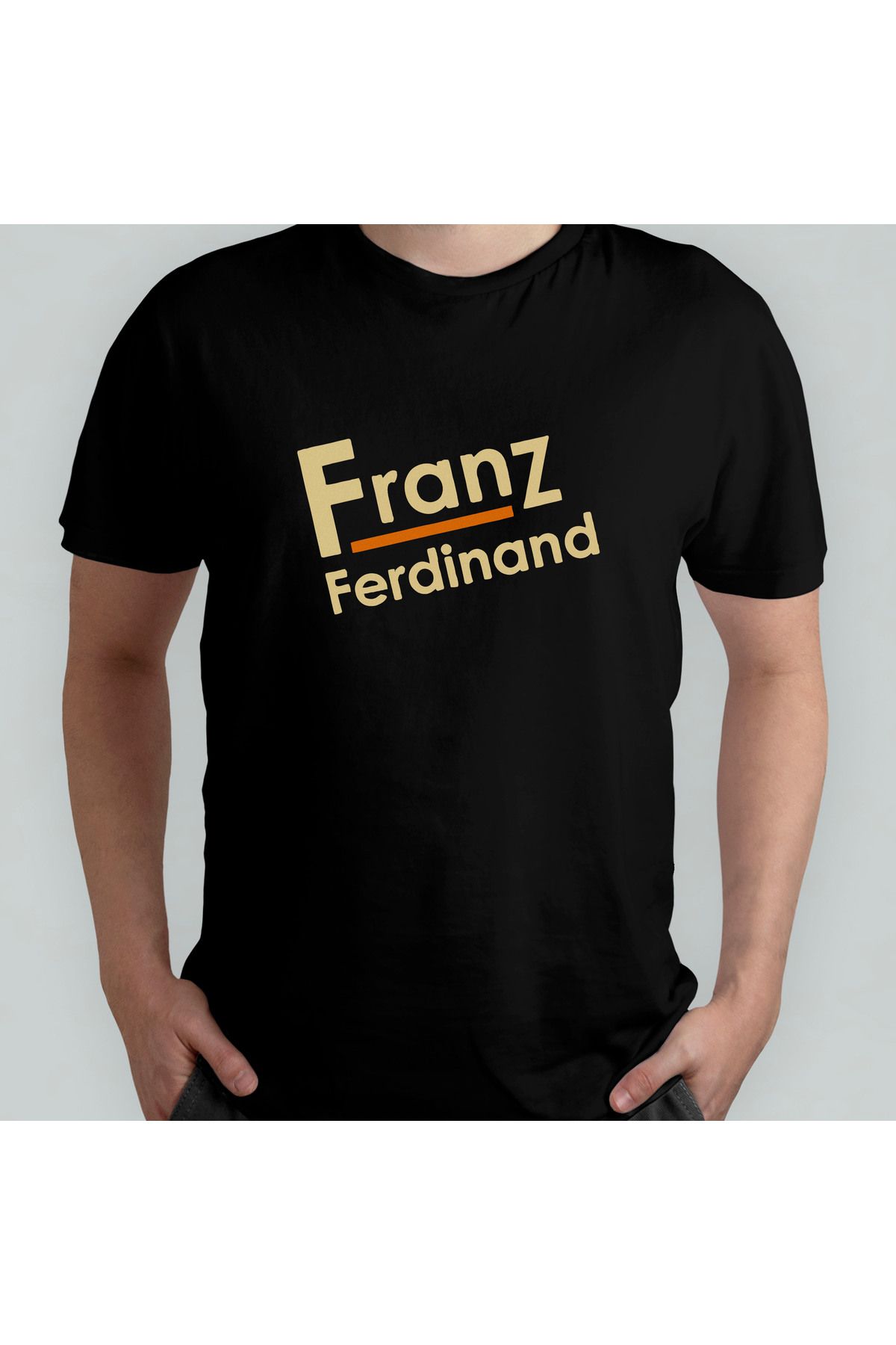 Pixxa Franz Ferdinand %100 Pamuklu Bisiklet Yaka T-Shirt Model 1