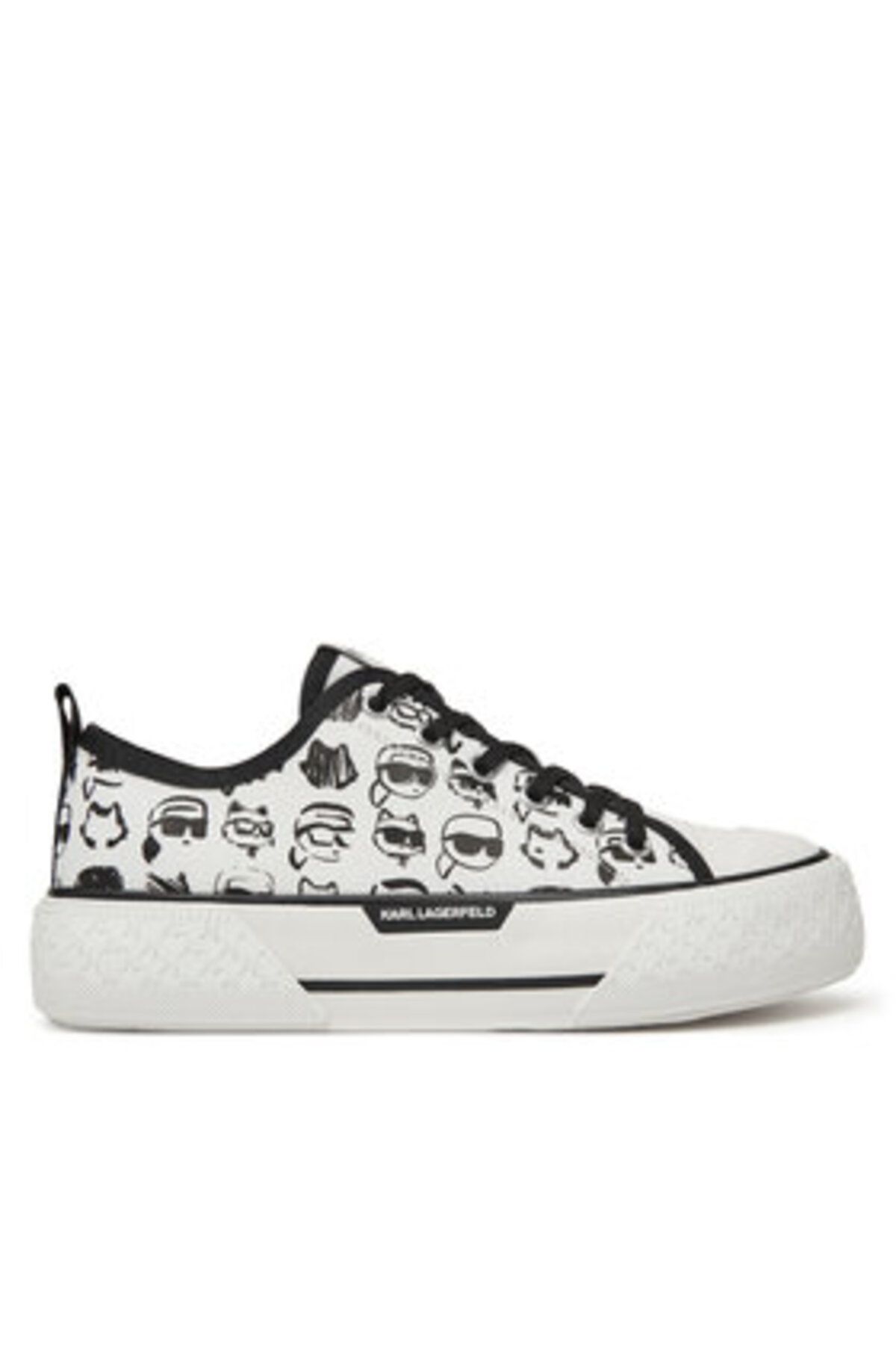 Karl Lagerfeld-Women's Sneakers white KARL LAGERFELD-KL60612T 910 WHITE CANVAS W/BLACK 1