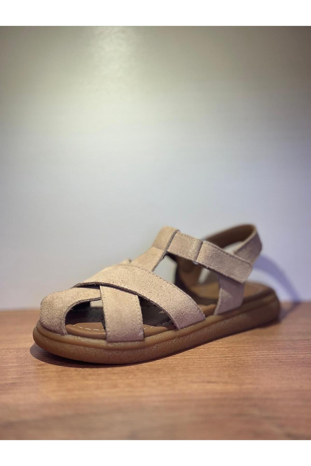Seon Sandals - Kız Çocuk Süet Bej Sandalet