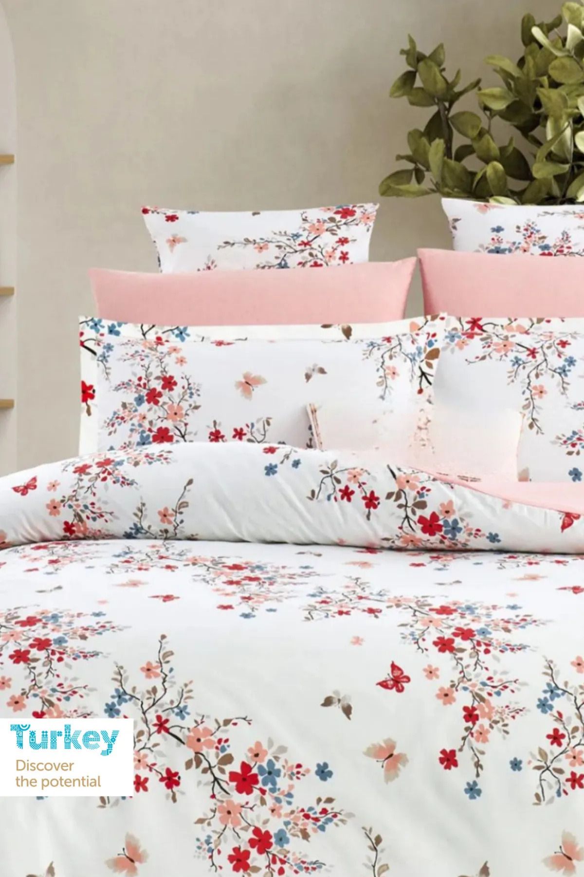 Sheri Home Tekstil Bahar Mavi Çift Kişilik Nevresim (YORGAN KILIFI)yenitr8887366365577leoparGRİ