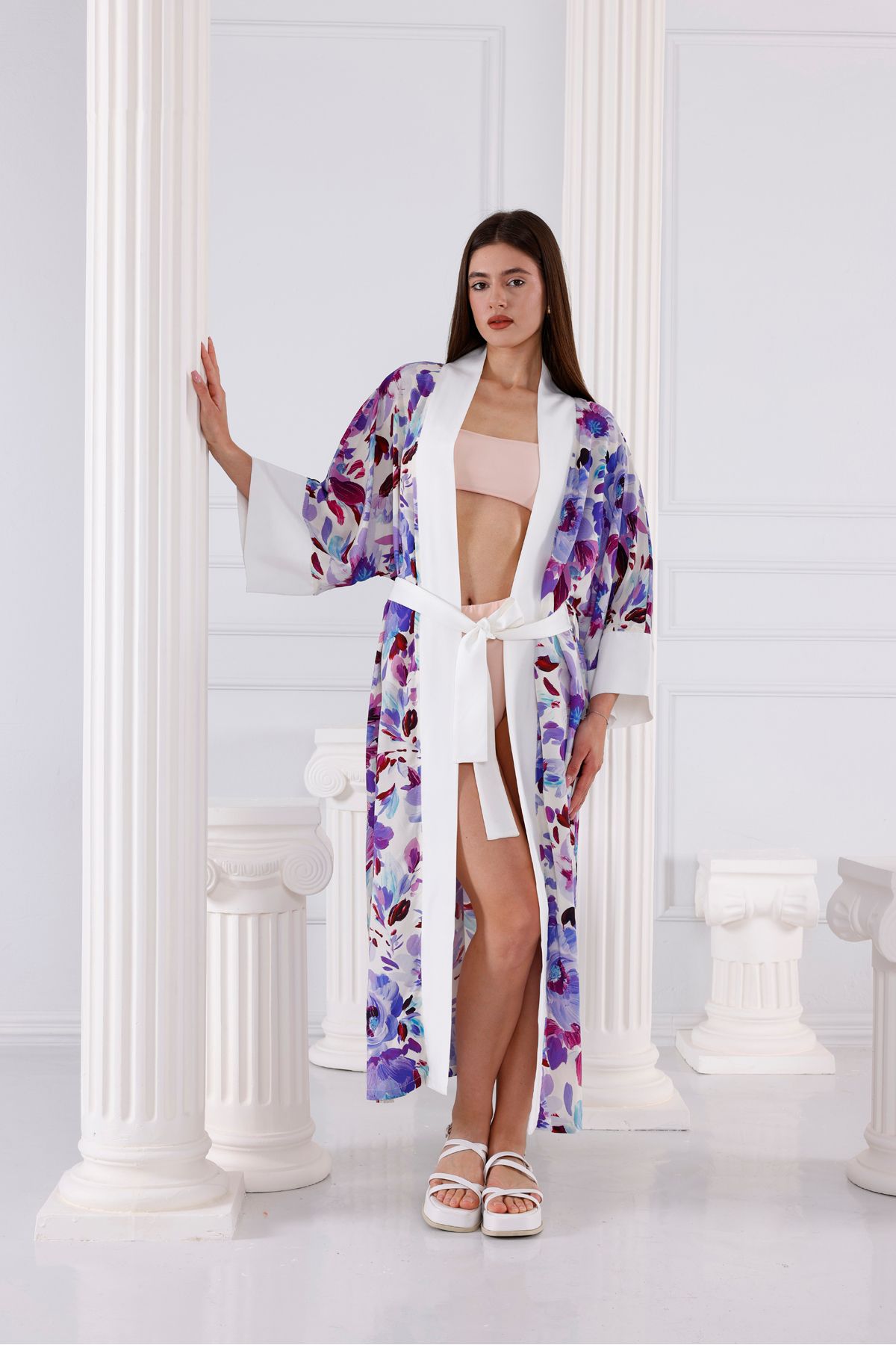 Trend Studio Jennifer Vegan İpek CUPRO Uzun Kimono