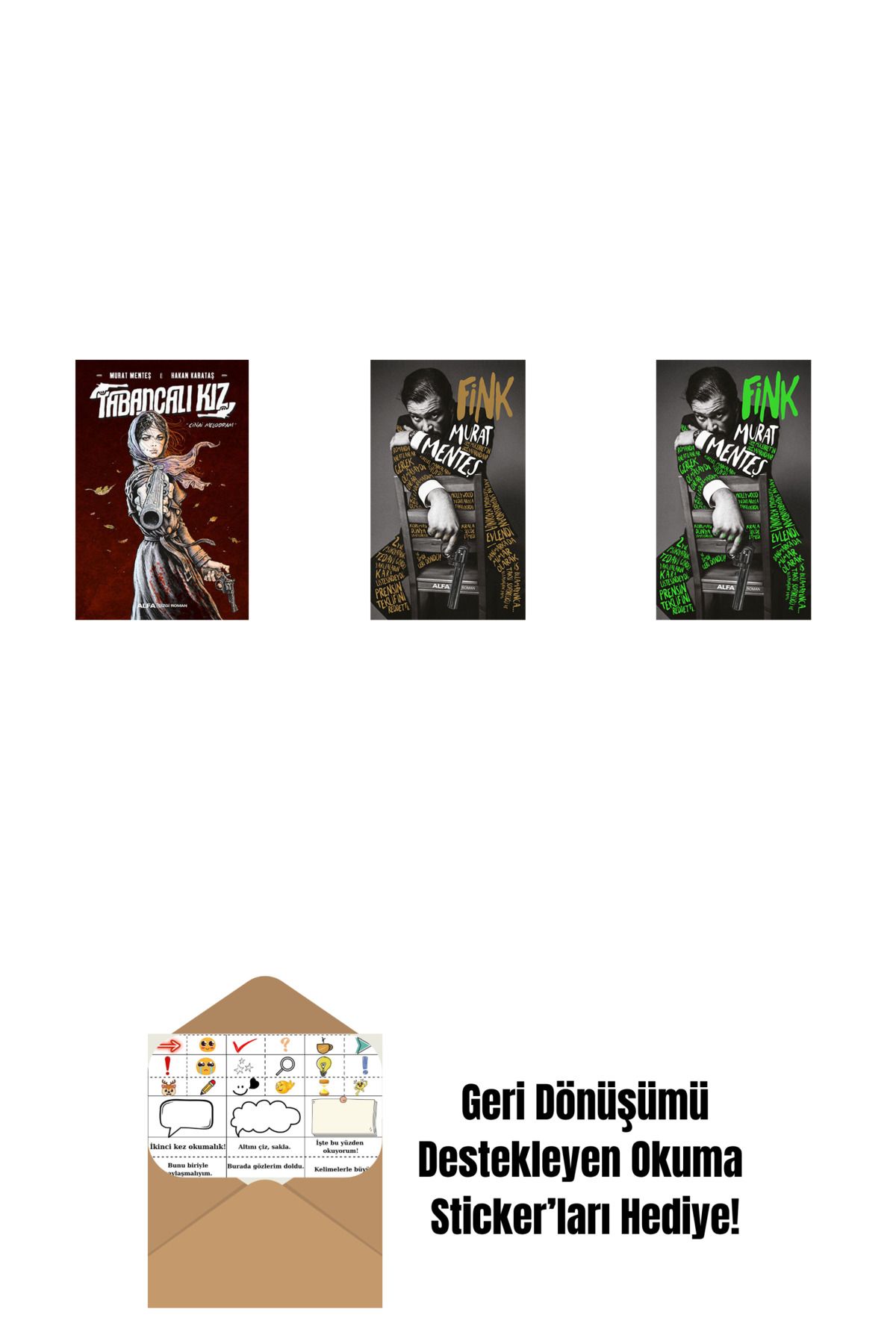 Alfa Yayınları Tabancalı Kız (Ciltli) + Fink (Ciltli) + Fink + Okuma Sticker'ları